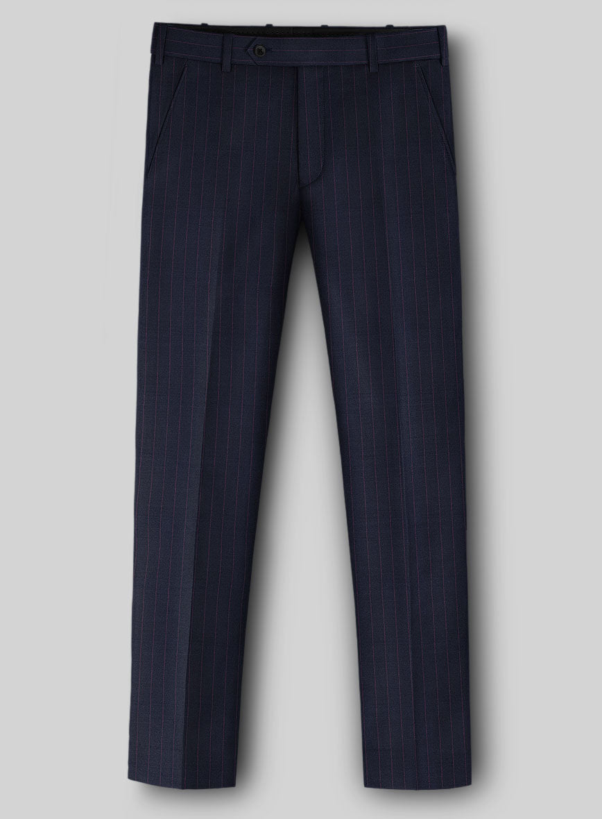 StudioSuits Napolean Abelino Stripe Blue Wool Pants