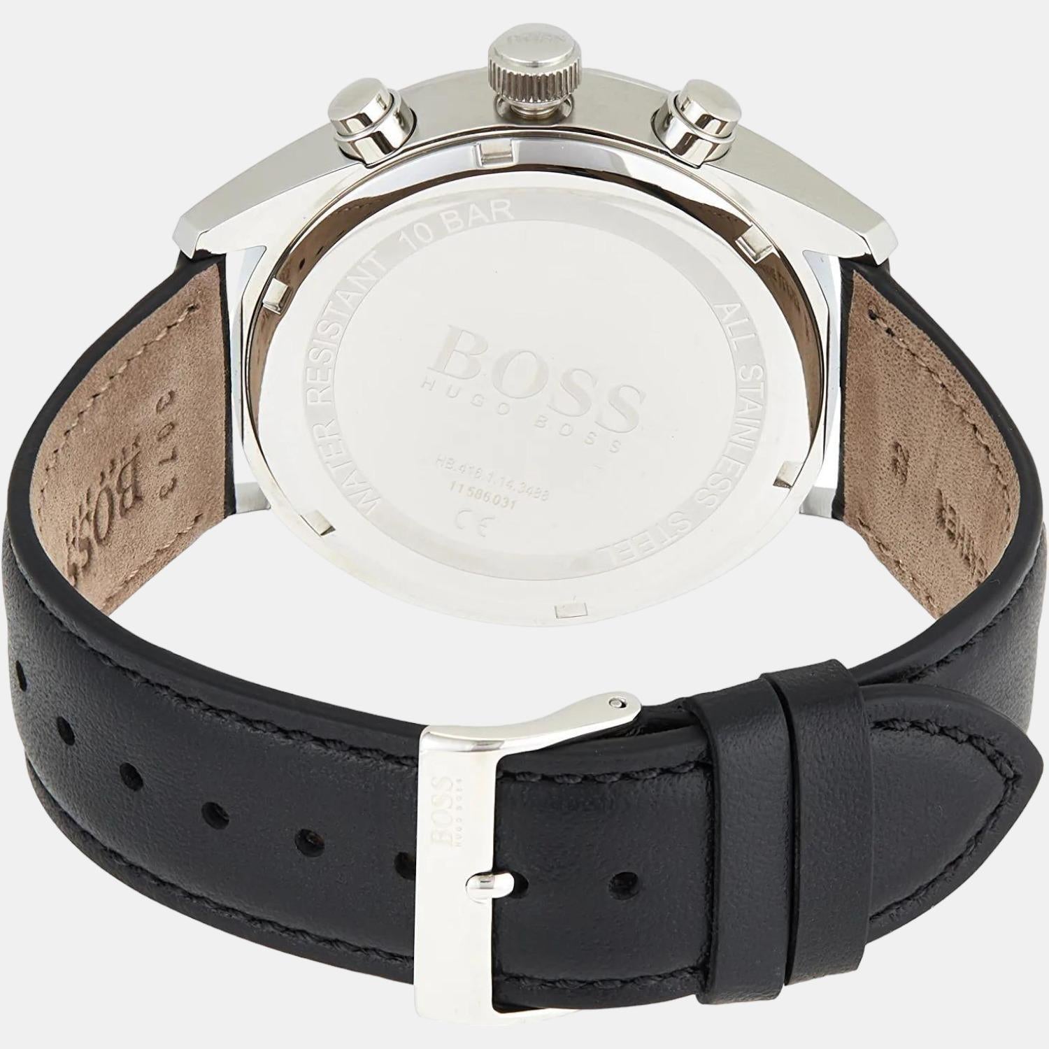 Boss Champion Women Quartz Black Dial Chronograph Leather Watch 1513816 - view 2