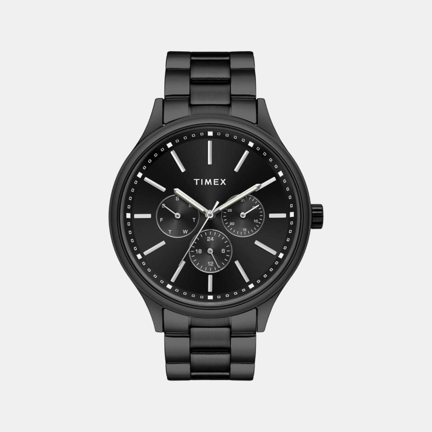 Timex Fashion Men Quartz Black Dial Multi-Function Stainless Steel Watch TWEG18410