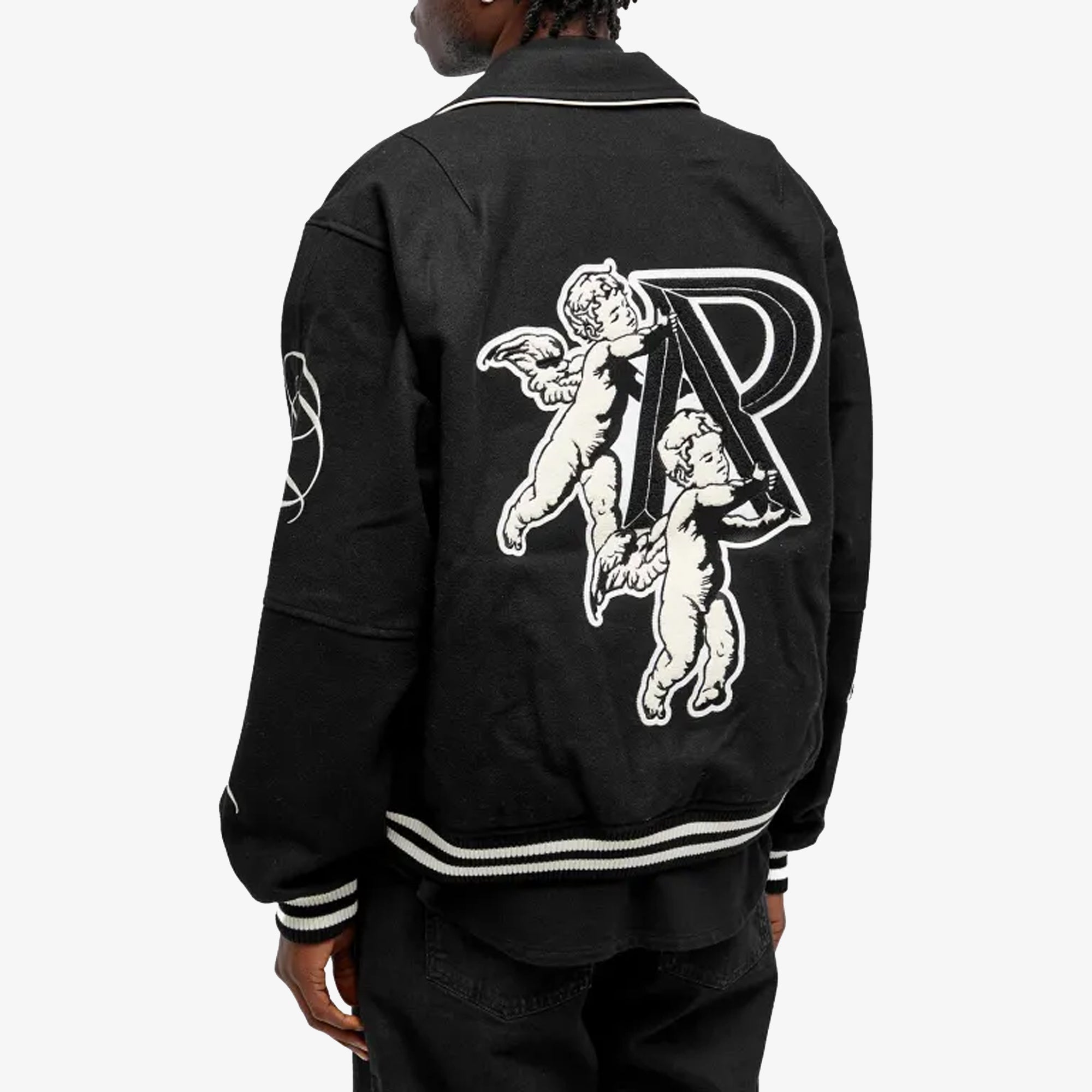 Represent | CHERUB WOOL VARSITY JACKET { JET BLACK - view 2