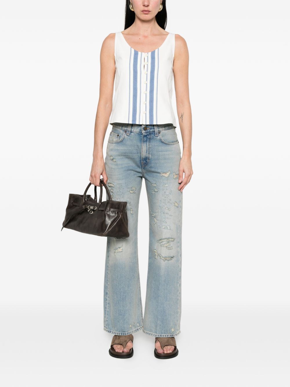 Haikure Winny wide-leg denim jeans - view 5