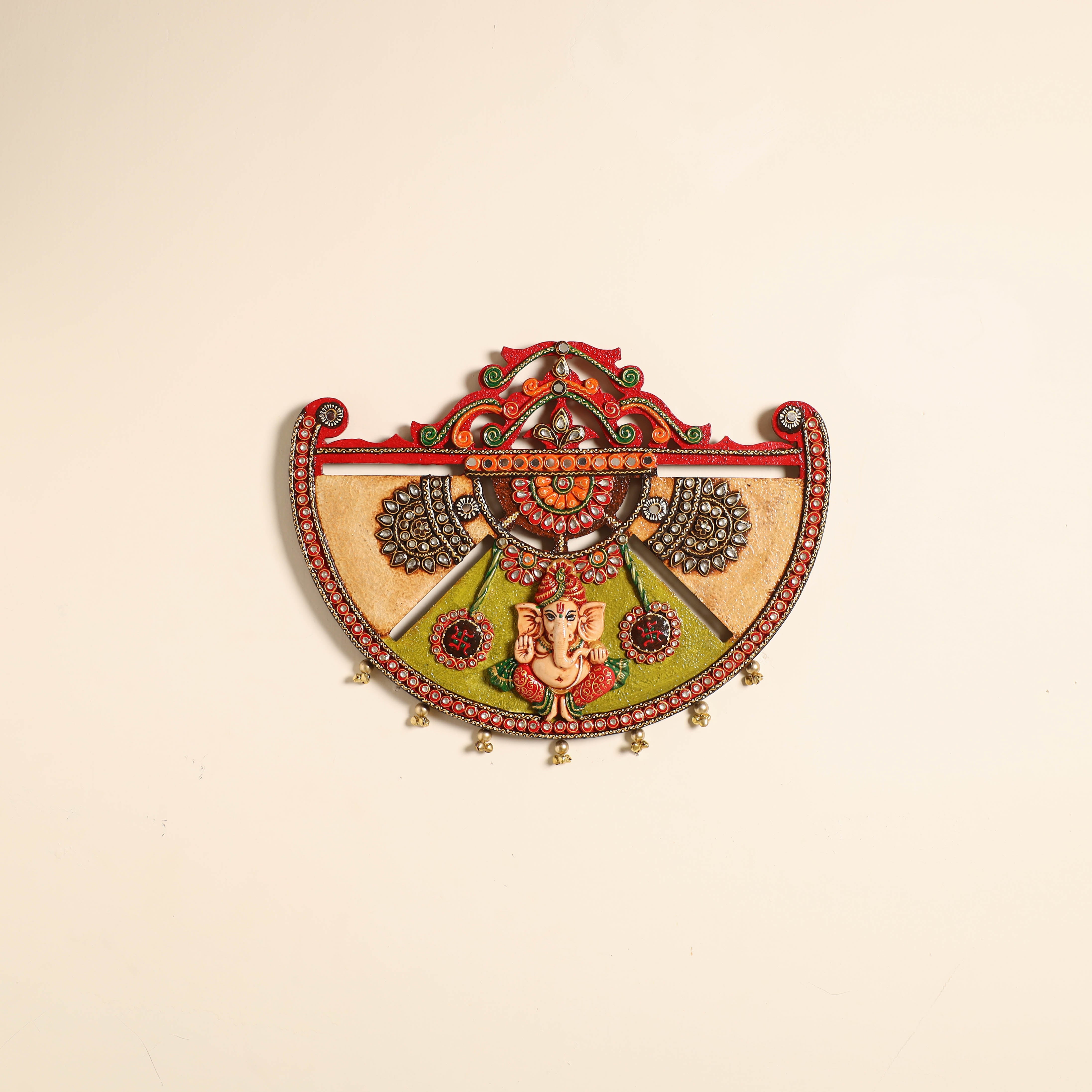 KALANITA Ganesha - Diwali Decor Handpainted Wooden Wall Frame