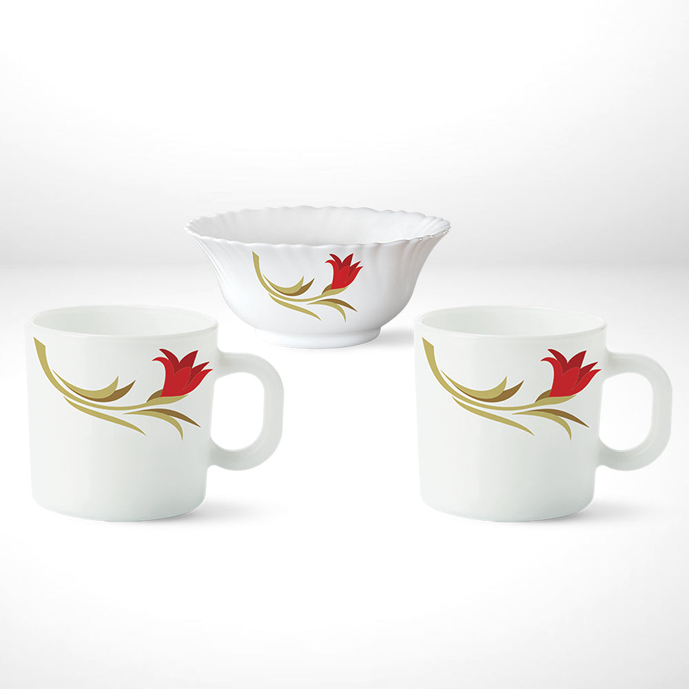 My Borosil Larah by Borosil Red Lily High Tea Set