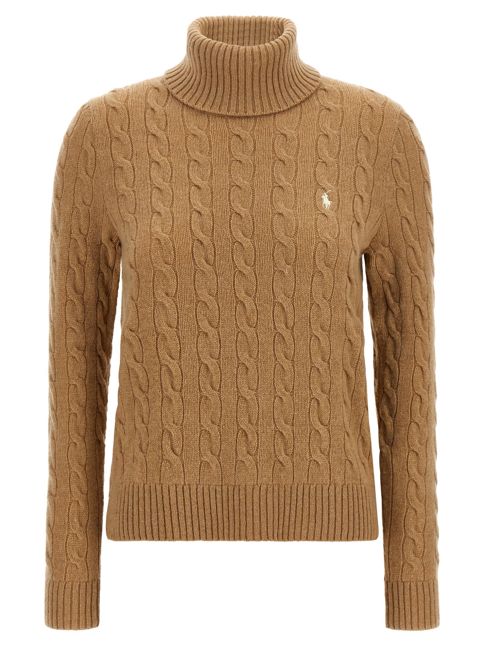 Polo Ralph Lauren Braided Turtleneck Sweater – 90% wool, 10% cashmere