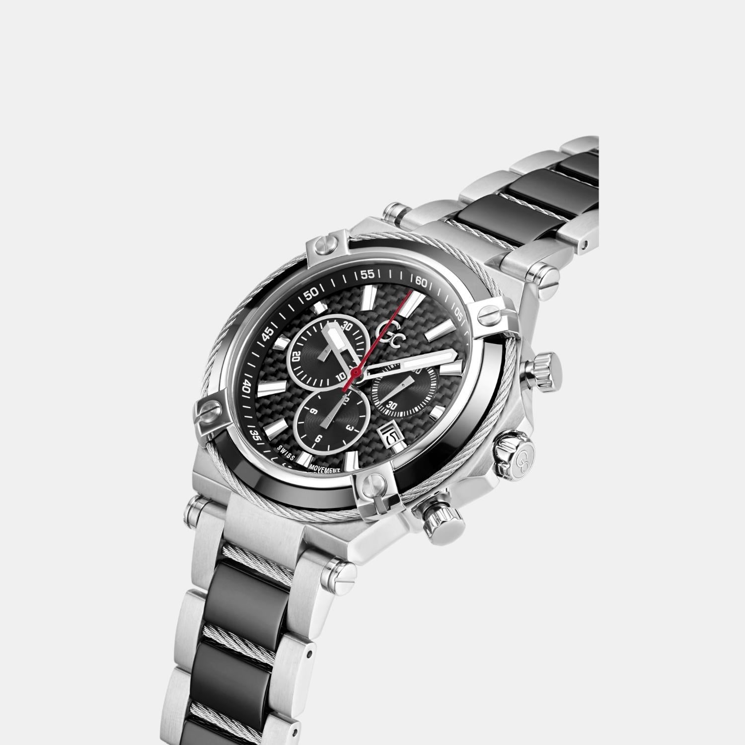 GC CableSport Men Quartz Black Dial Chronograph Stainless Steel Watch Y89001G2MF - view 3