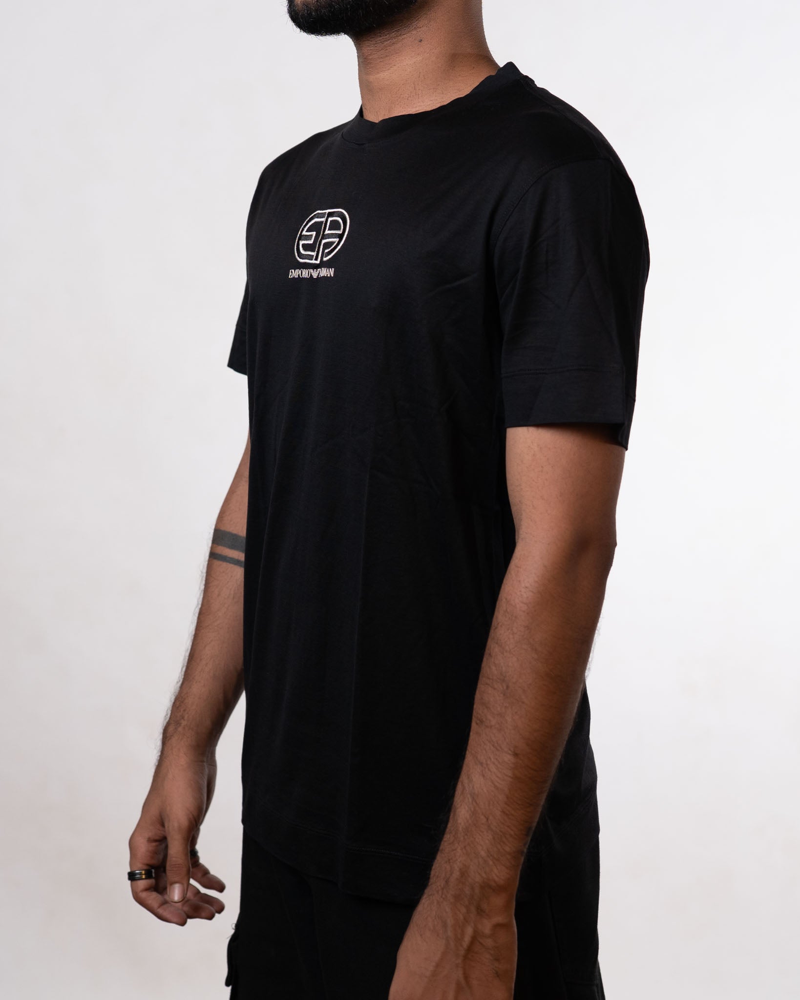 Emporio Armani EA logo black tee - view 2