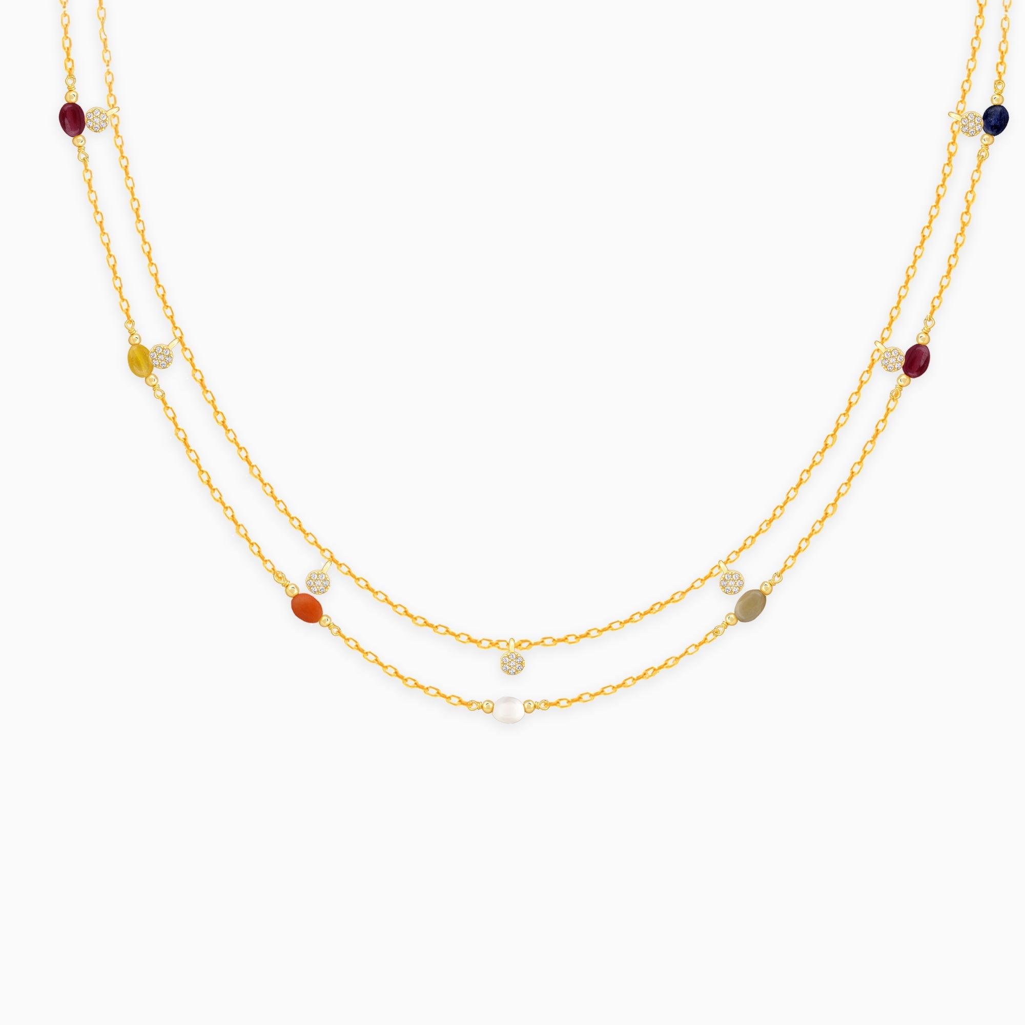 GIVA Jewellery Golden Vivid Beaded Necklace