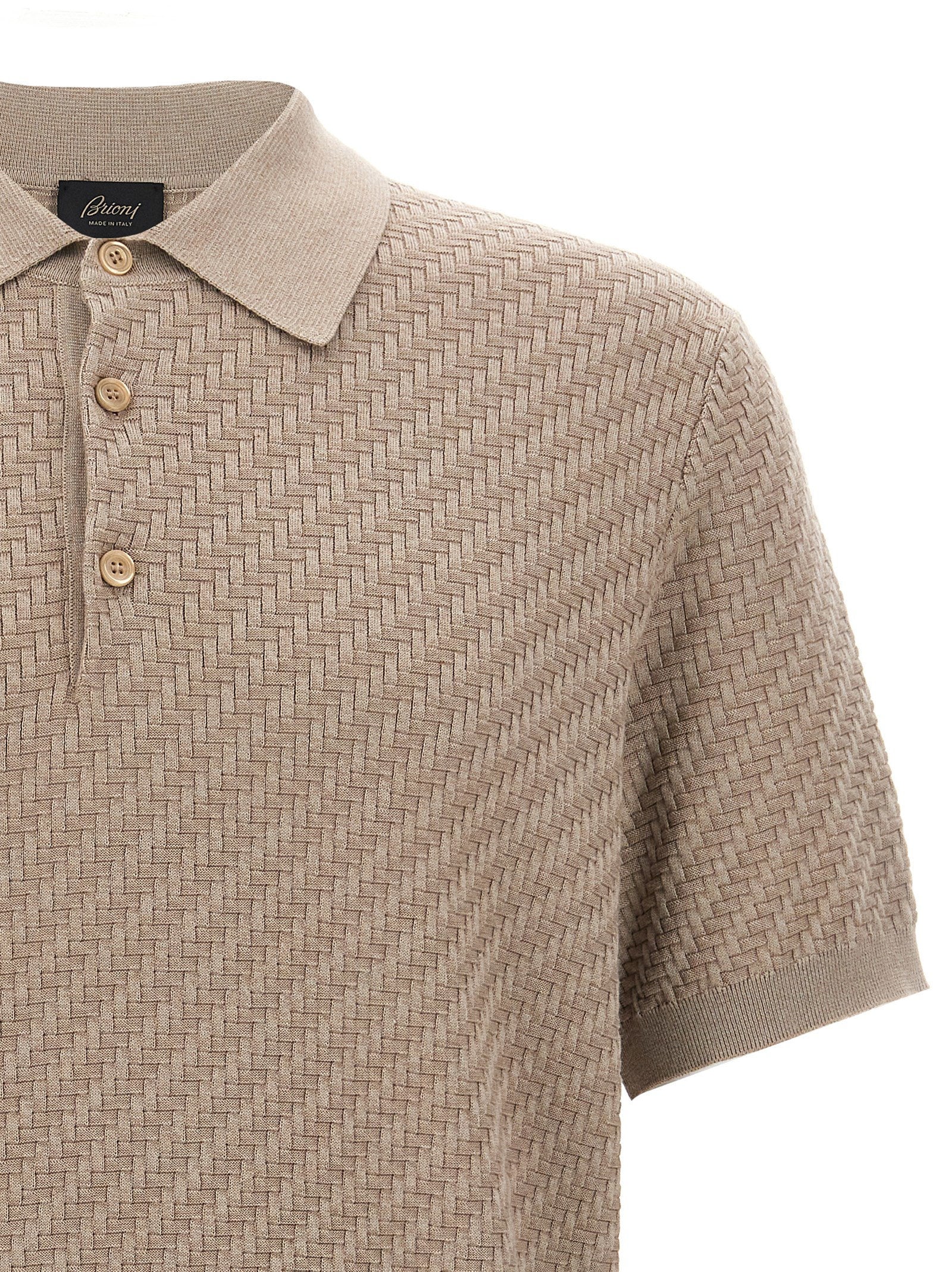 Brioni Knitted Polo Shirt – 57% cotton, 43% silk - view 3