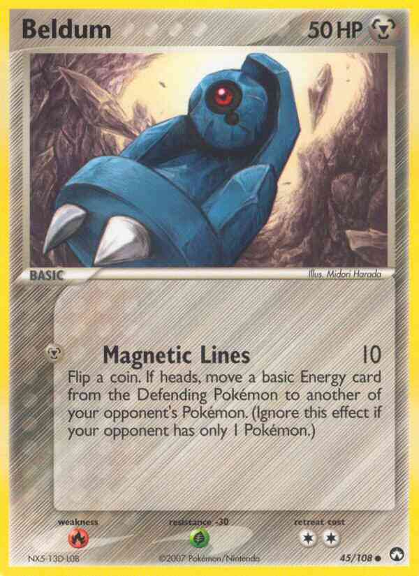 Common ex16-45 reverse – Pokémon Beldum - 45/108 - Common [ex16-45] [Reverse Holo]