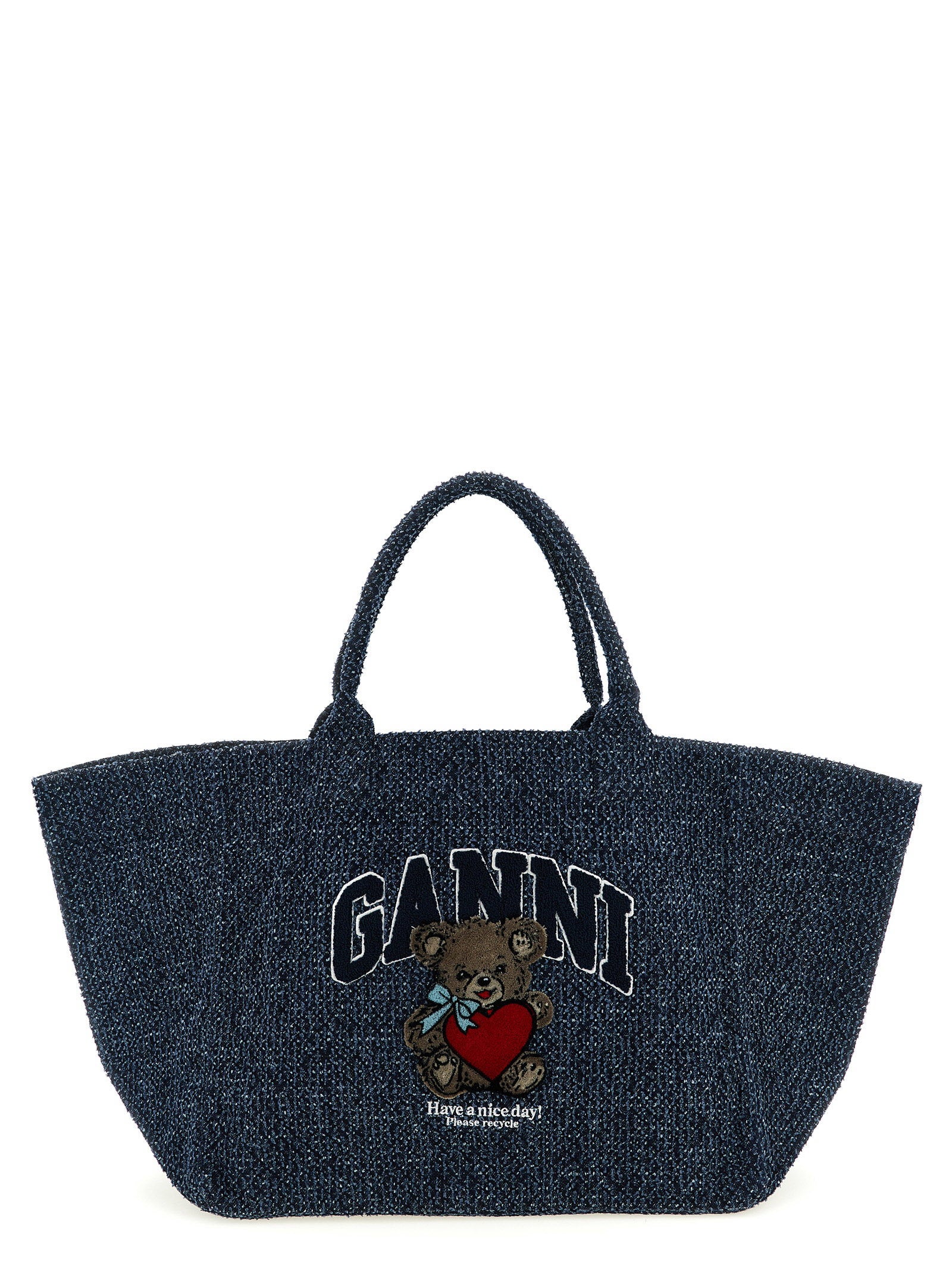 Ganni Xxl Bear Shopping Bag – 100% organic cotton