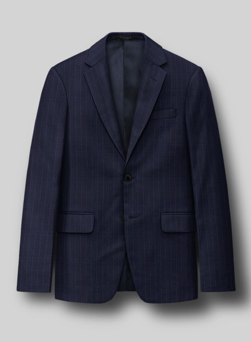 StudioSuits Napolean Abelino Stripe Blue Wool Jacket