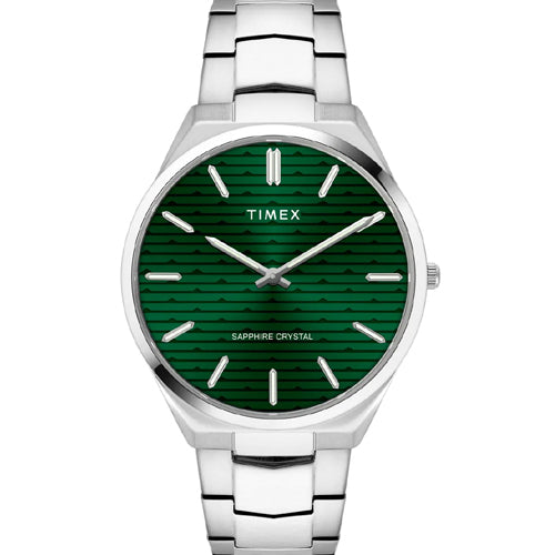 Timex E Class Men Green Round Dial Analog Watch 41mm TWEG25800