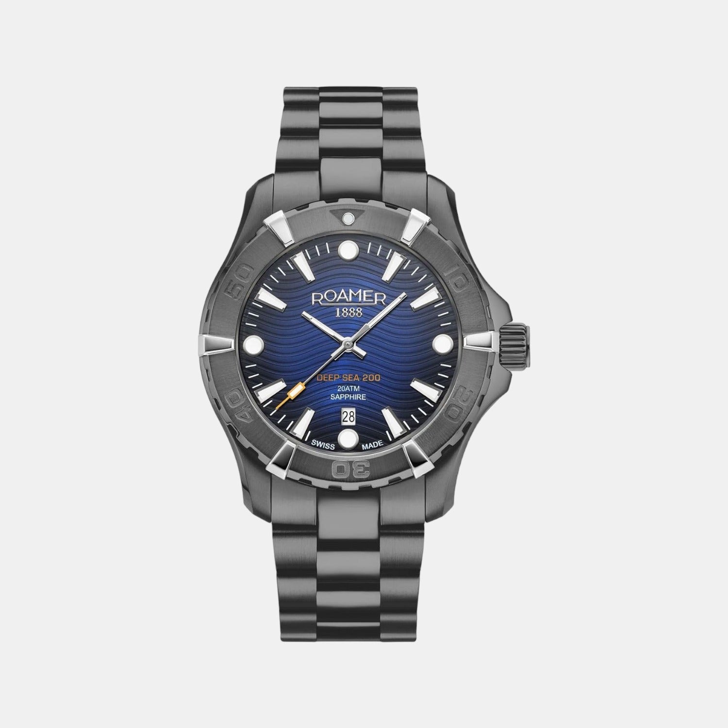 Roamer Deep Sea 200 Men Quartz Blue Dial Analog Stainless Steel Watch 860833 44 45 70