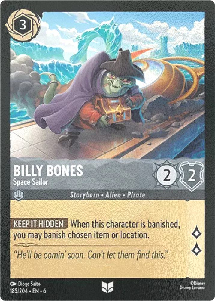 204 azurite sea – Lorcana Billy Bones - Space Sailor - 185/204 [Azurite Sea] [Cold Foil]