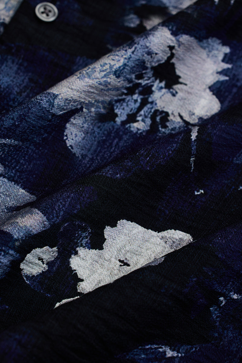 SNITCH Navy Textured Abstract Shirt - view 10