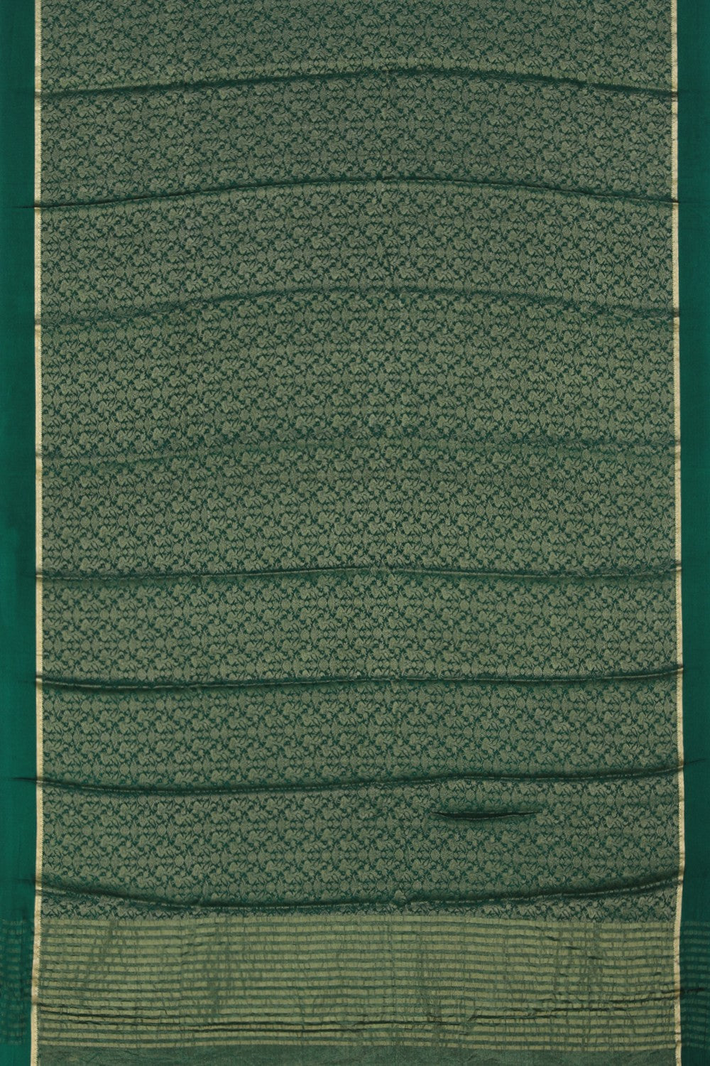 Kalanjali Crepe Silk Brocade Green Saree – Women's - view 3