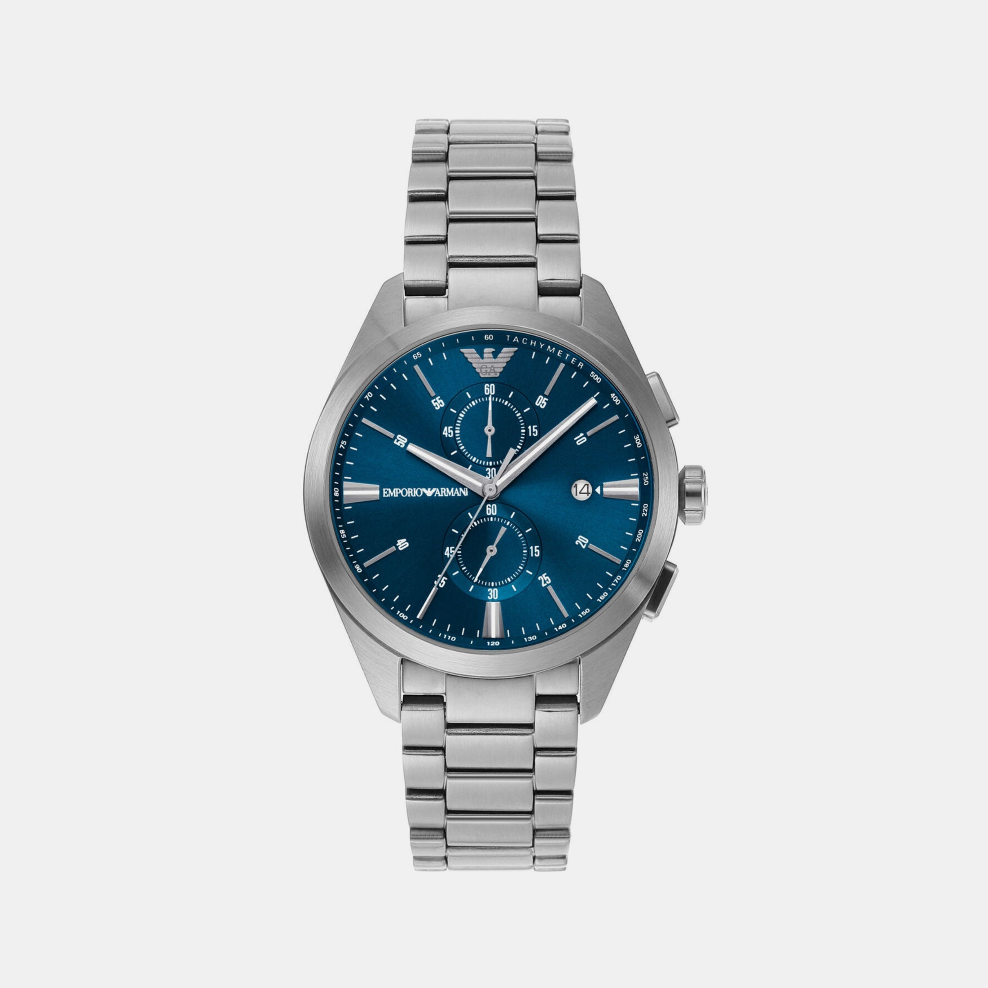 Emporio Armani Claudio Men Quartz Blue Dial Chronograph Stainless Steel Watch AR11541