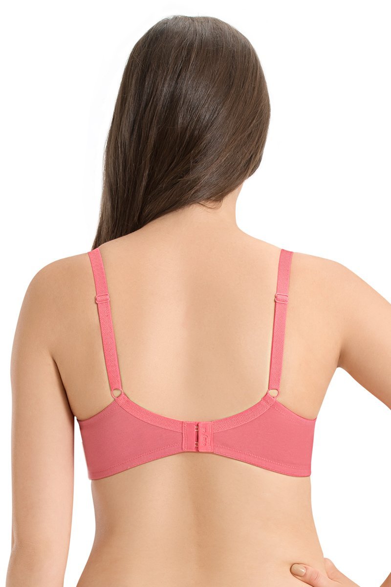 every de Non-Padded Non Wired Smoothing Crossover Bra - Sunkist-Coral - view 2