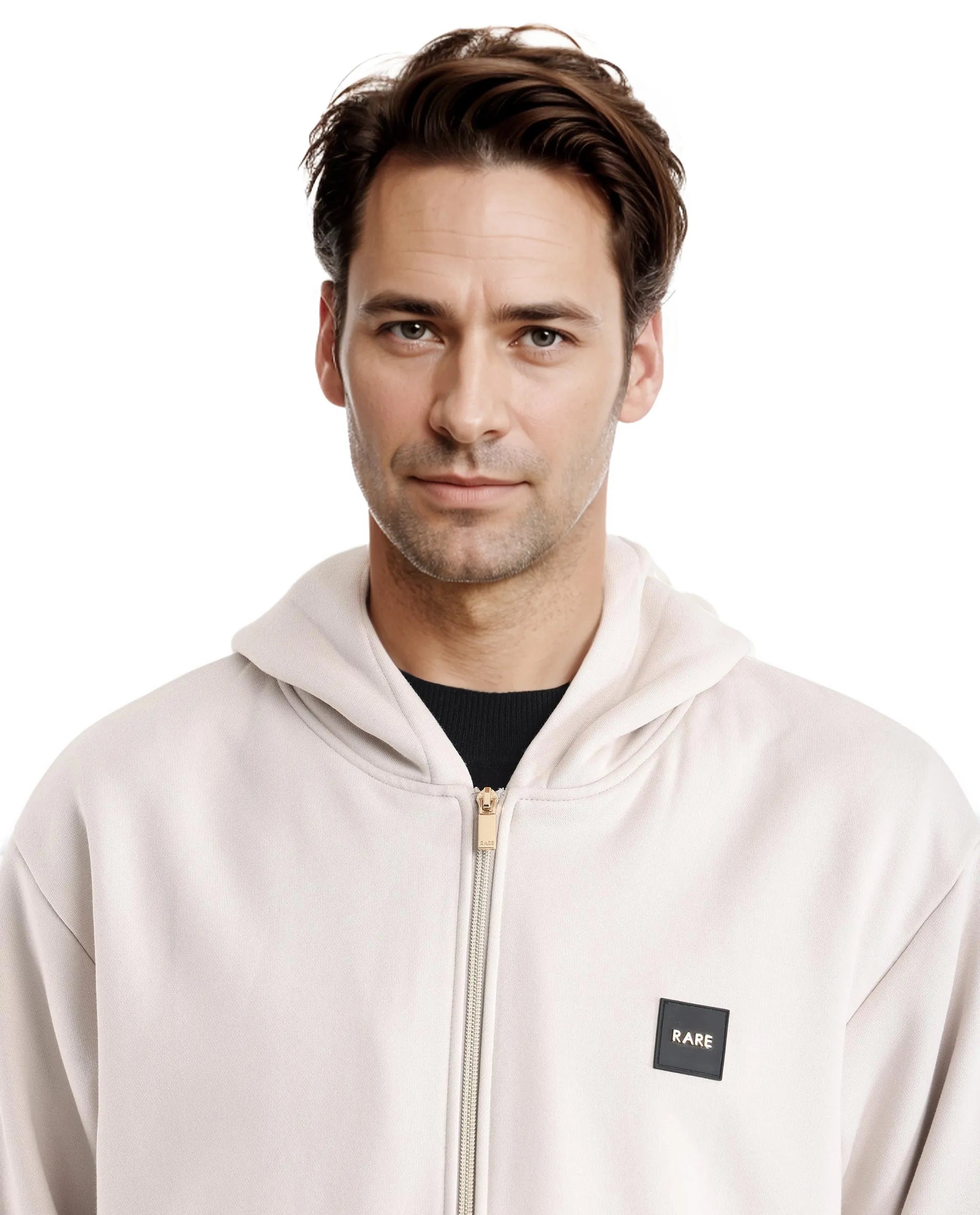 Rare Rabbit Men Anderson-2 Off White Full Sleeve Hooded Zipper Closure Plain Sweatshirt - view 3