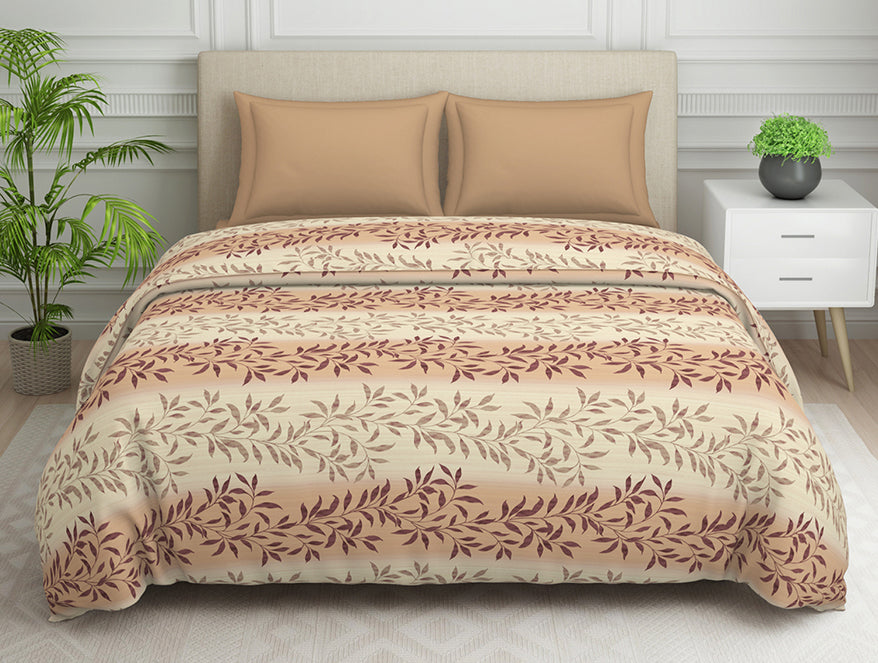 Spaces India Ornate Brown Polycotton Quilt Double Harmony - By Welspun