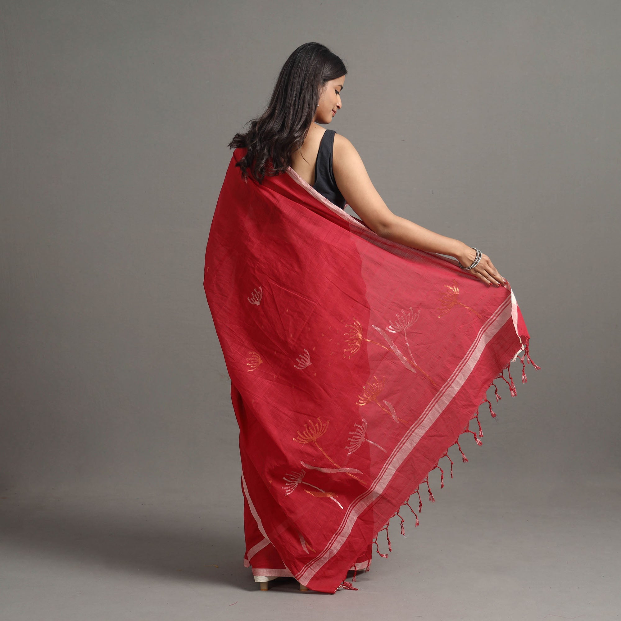CHITRIKA Pollen Jamdani Cotton Handloom Saree 50 - view 4