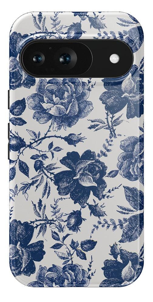 Casetry Rose to Fame | Blue & White Rose Floral Google Pixel Case - view 17