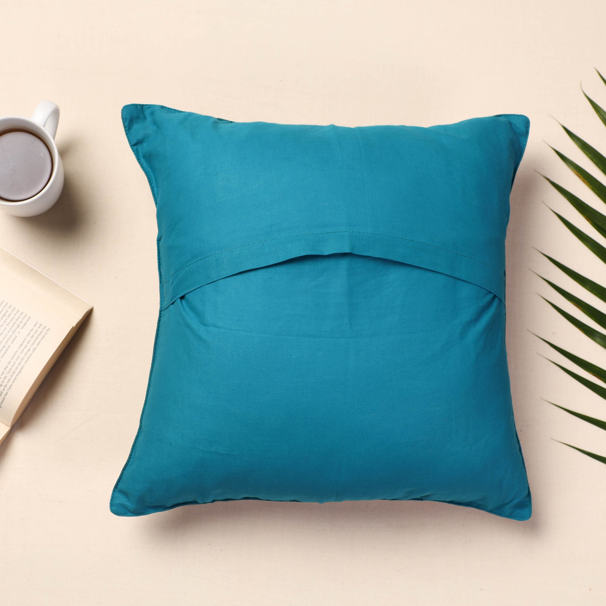BANARASI BY MAQBUL HASAN Blue - Banarasi Handwoven Silk Zari Cushion Cover (16 x 16 in) - view 3