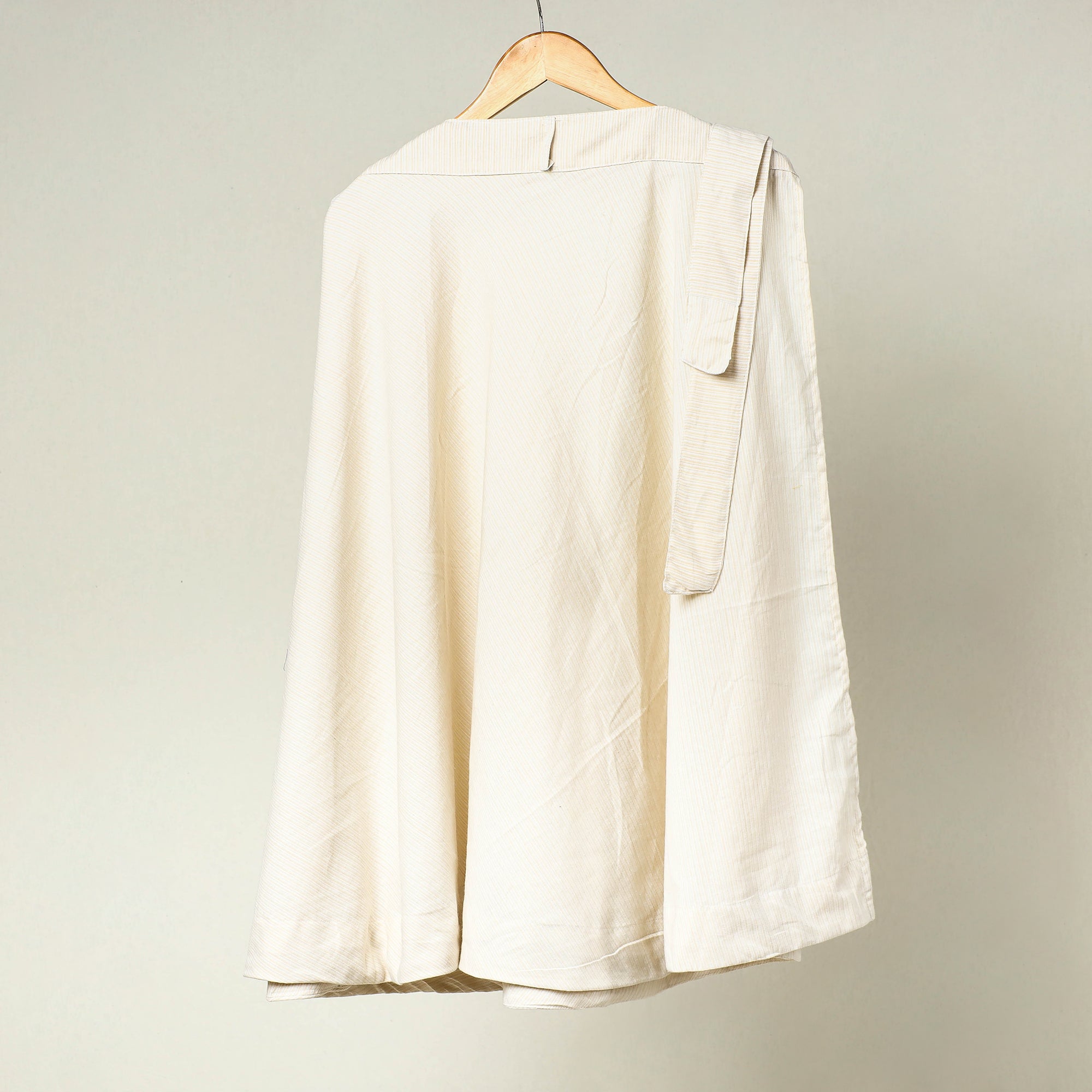 NOORI BAZAR Beige - Plain Handloom Jhiri Cotton Wrap Around Skirt