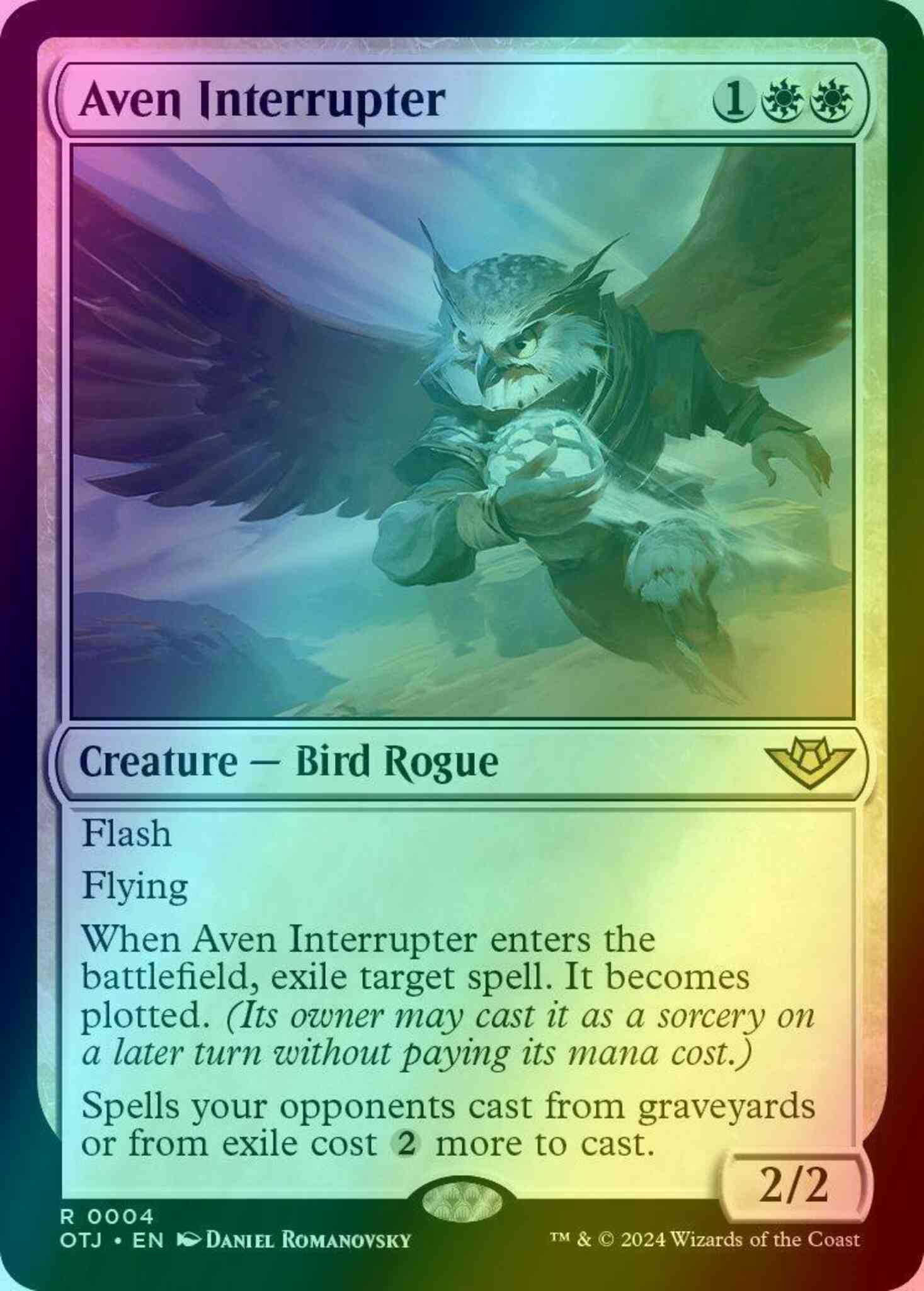 Aven interrupter 4 – Magic Aven Interrupter [4] [Outlaws of Thunder Junction] [Foil]