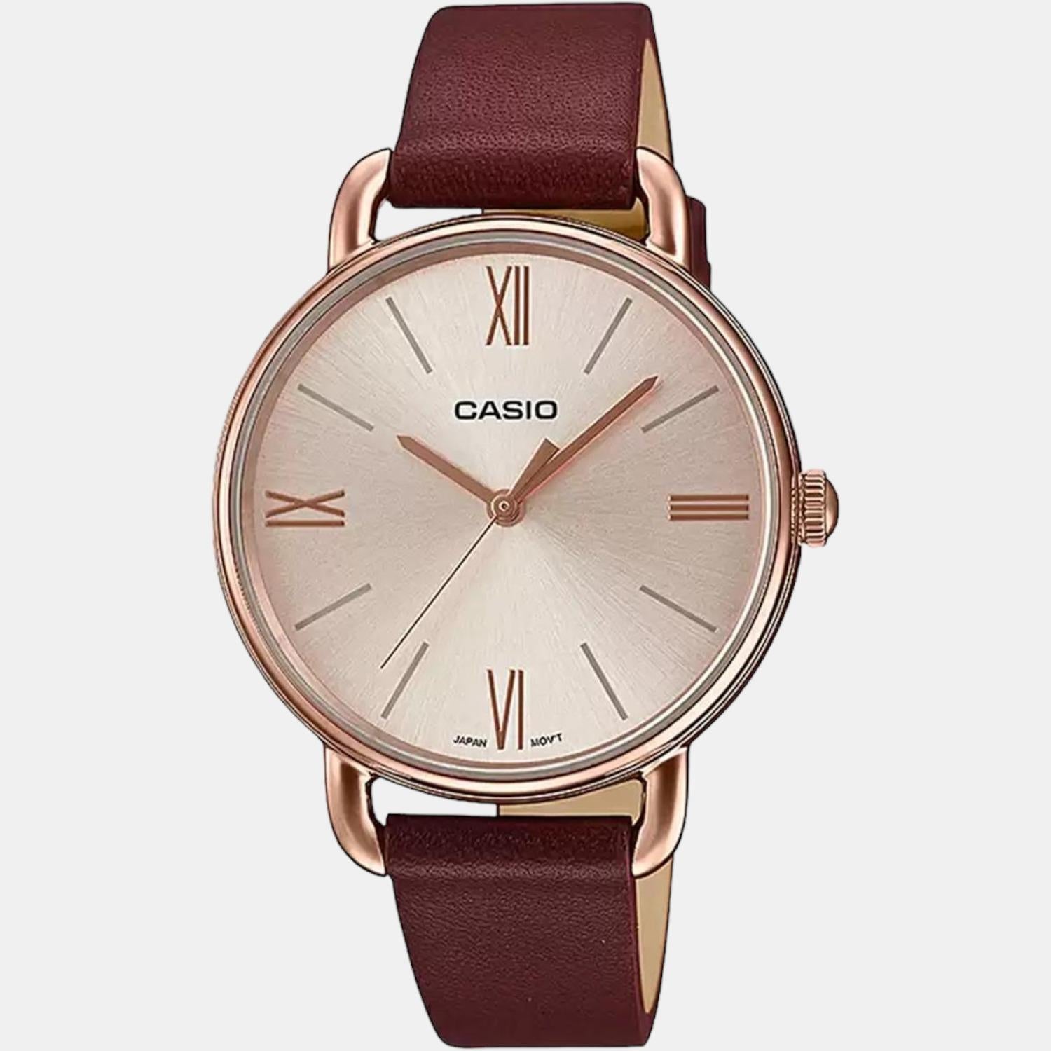 Casio Enticer Women Quartz Rose Gold Dial Analog Leather Watch A1806 - view 2