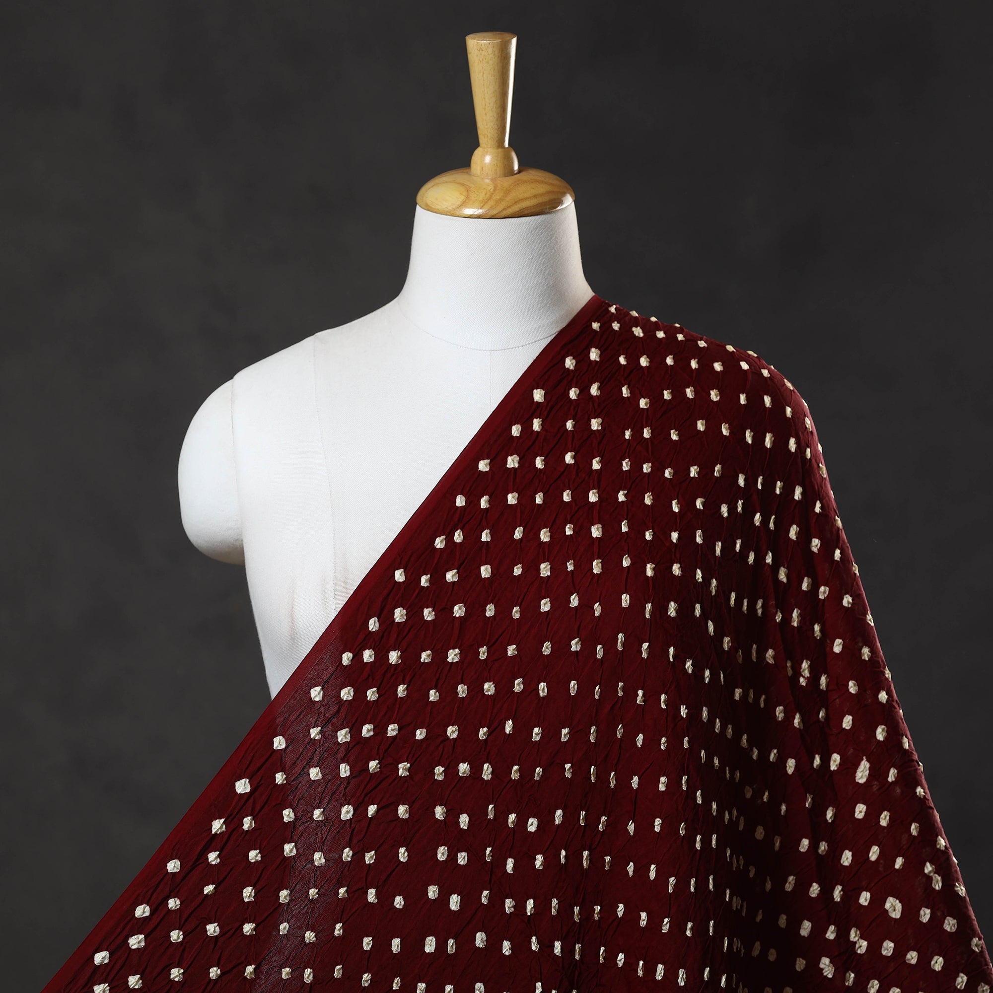 KACHCHH JI CHHAAP Brown - Kutch Tie-Dye Modal Silk Bandhani Fabric 05 - view 2