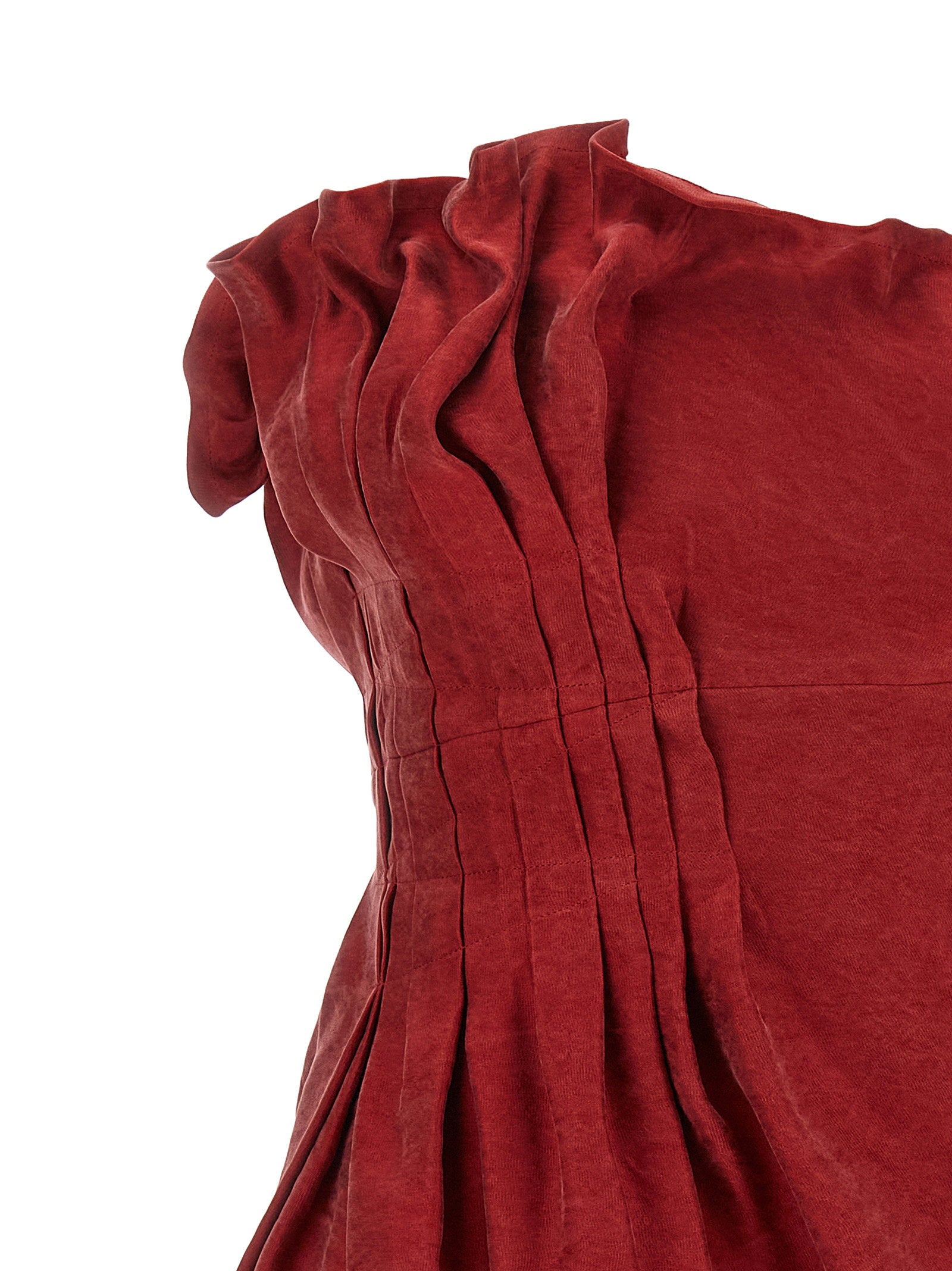 Magda Butrym Asymmetrical Dress With Pleats – 100% silk - view 3