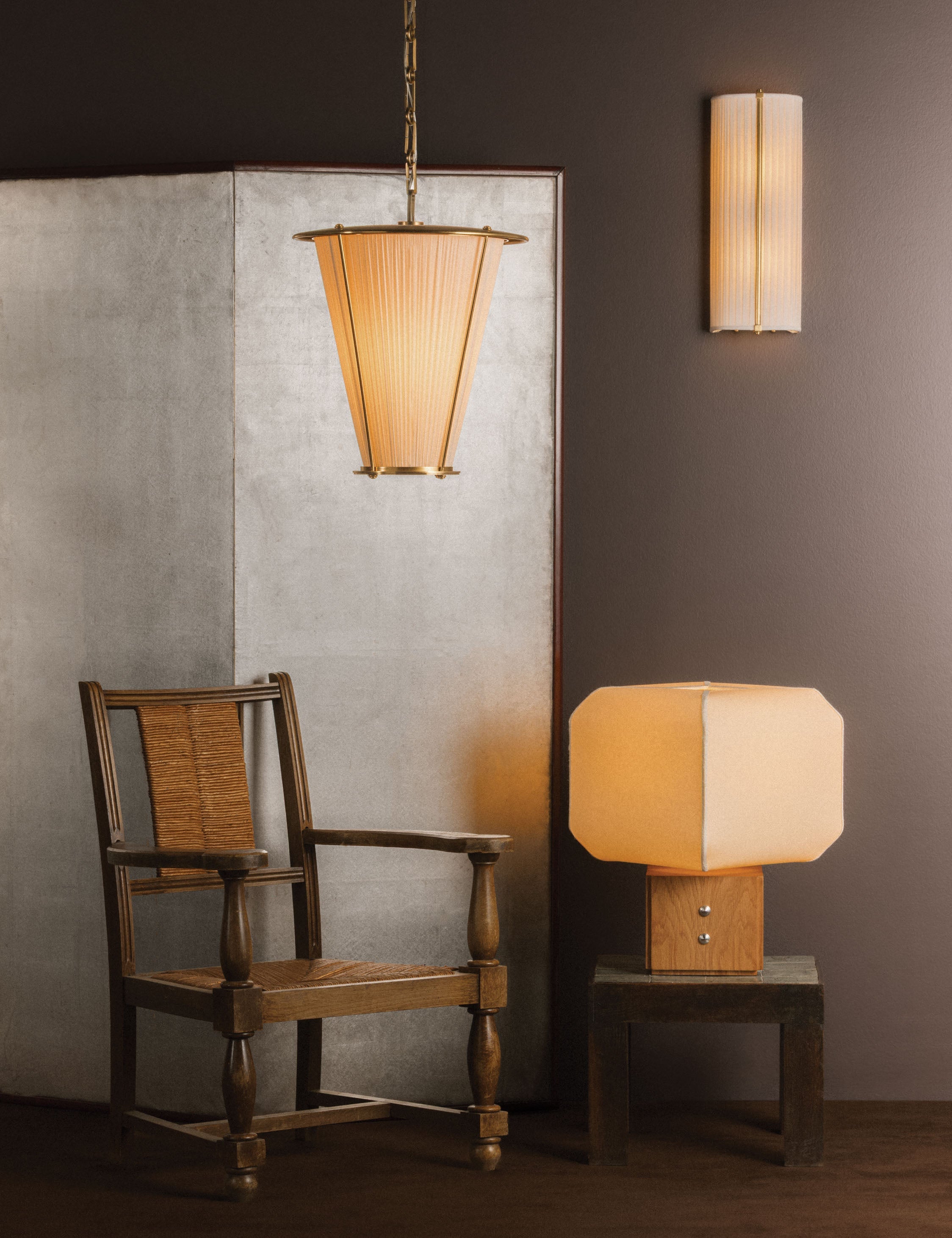 Lulu and Georgia Englert Pendant Light – Aged Brass and Ivory - view 3