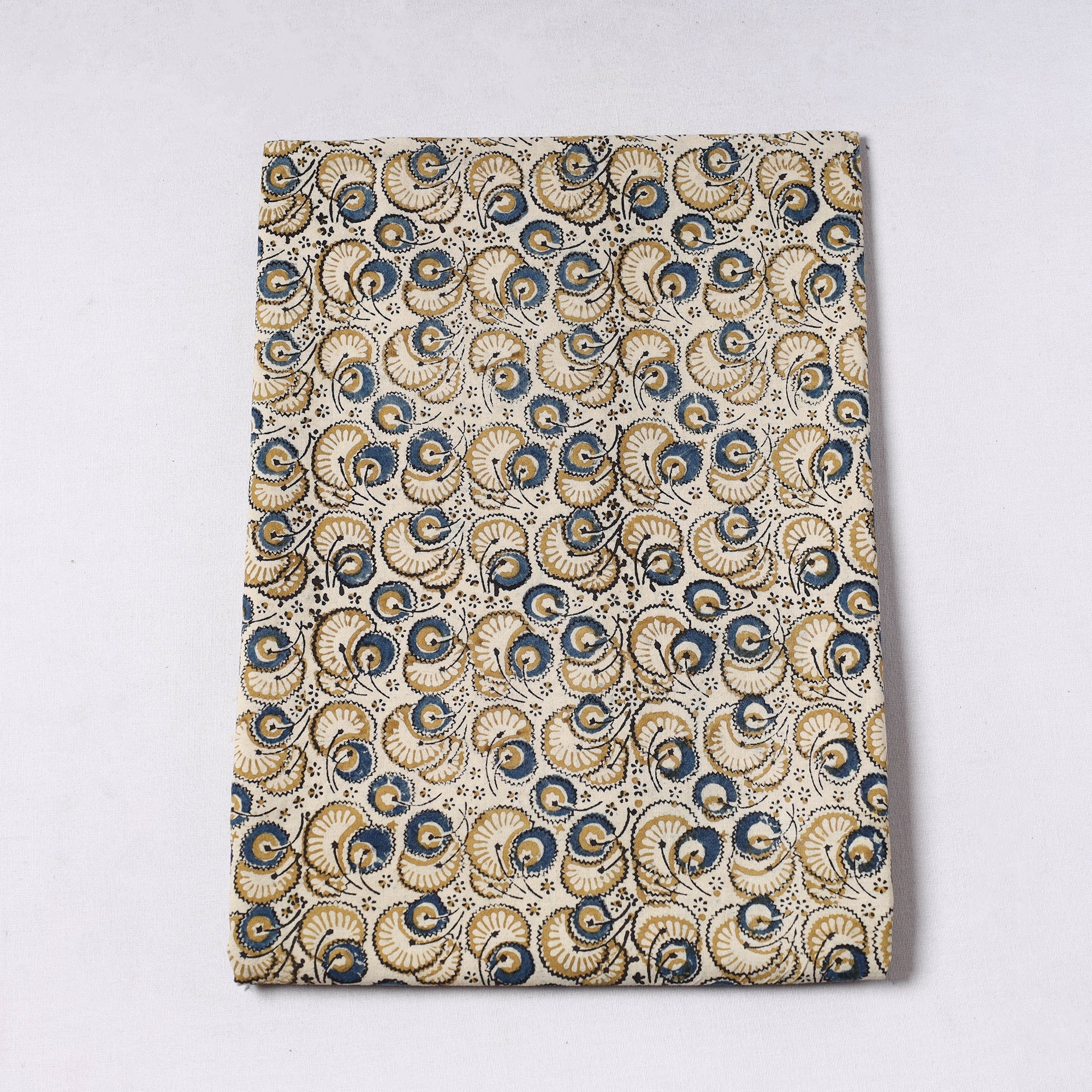 VENKATA BHANU KALAMKARI PEDANA Beige - Pedana Kalamkari Block Printed Cotton Precut Fabric (1 meter) 26