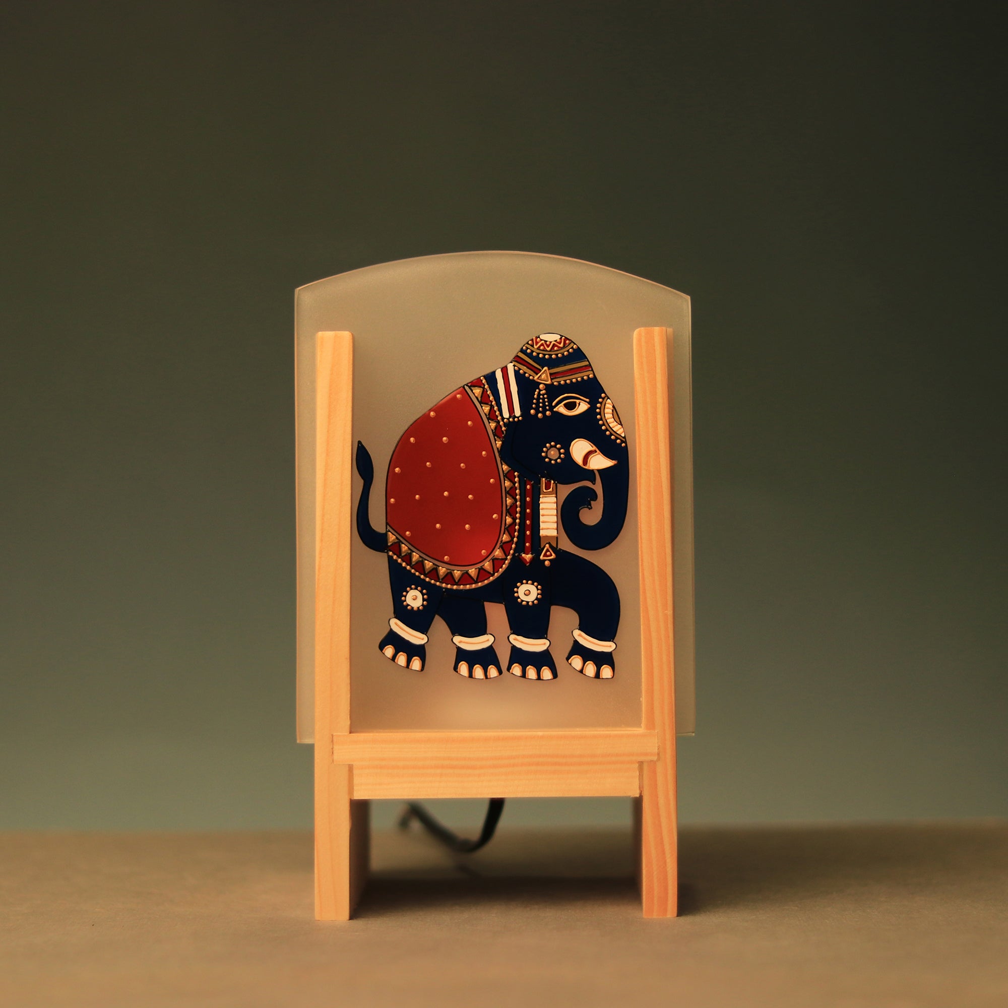 INDIHANDS Airavat- Madhubani Desk Lamp - view 2