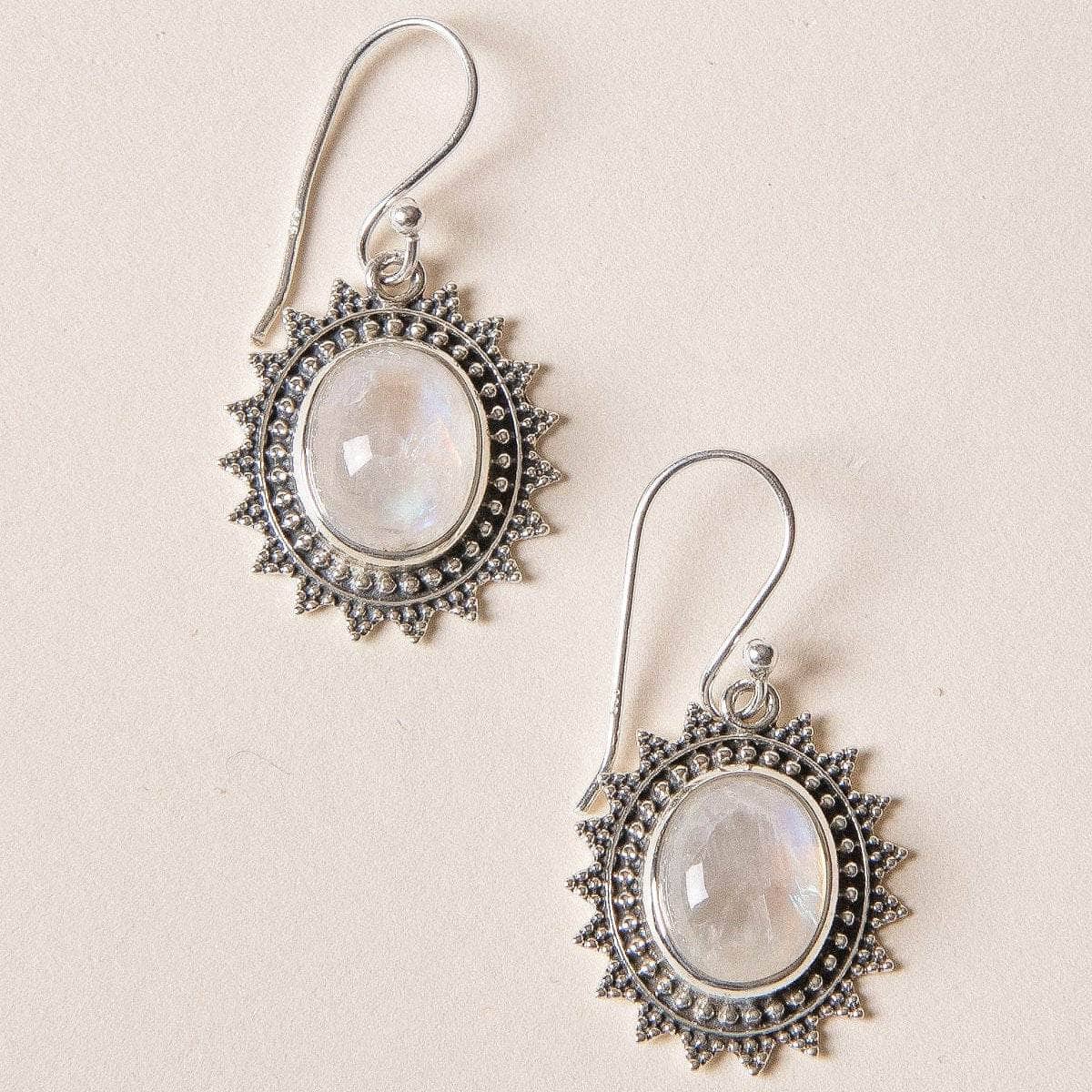 Tiny Rituals Rainbow Moonstone Filigree Earrings - view 2