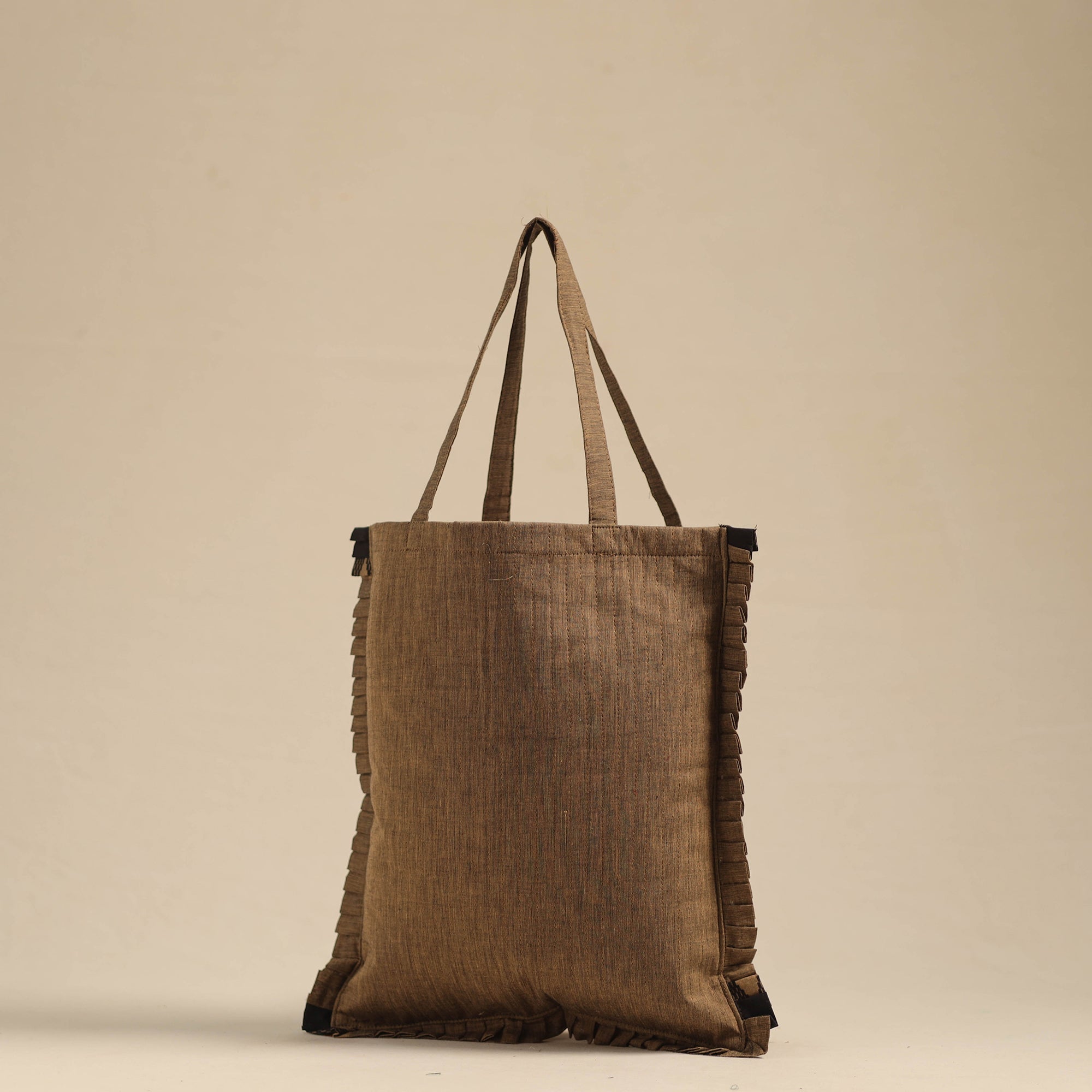 NOORI BAZAR Brown - Handcrafted Cotton Frill Jhola Bag 78 - view 2