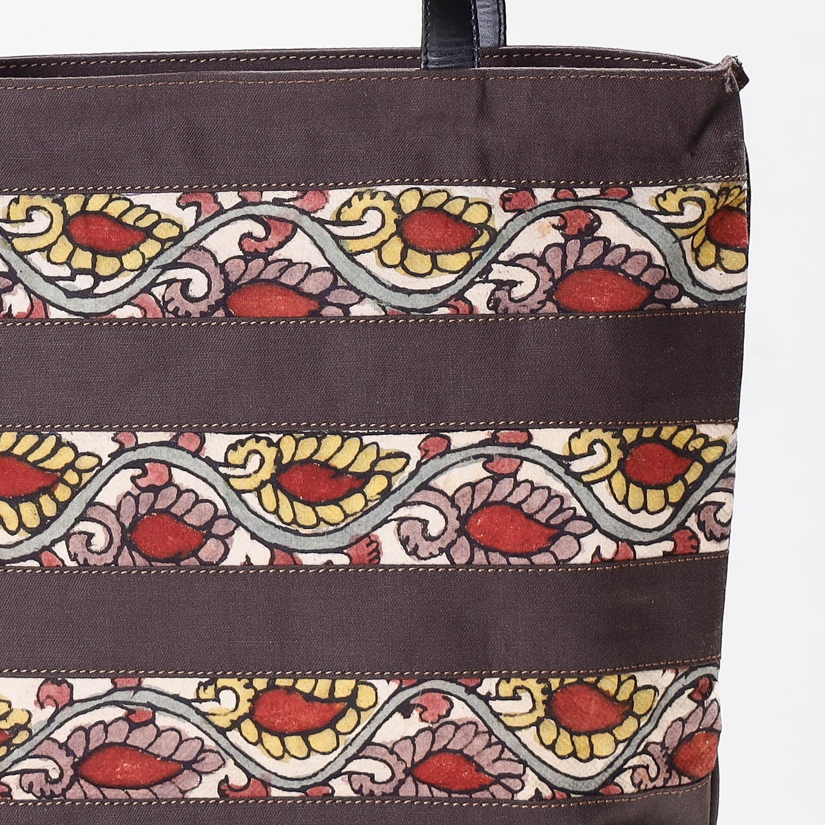 DWARAKA PLUS Black - Shoulder Bag - Handpainted Kalamkari Natural Dyed Cotton - view 2
