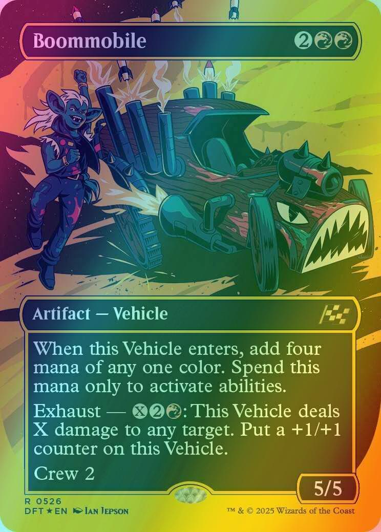 Boommobile 526 borderless – Magic Boommobile [526] [Borderless] [Revved Up] [Aetherdrift] [First-place Foil]
