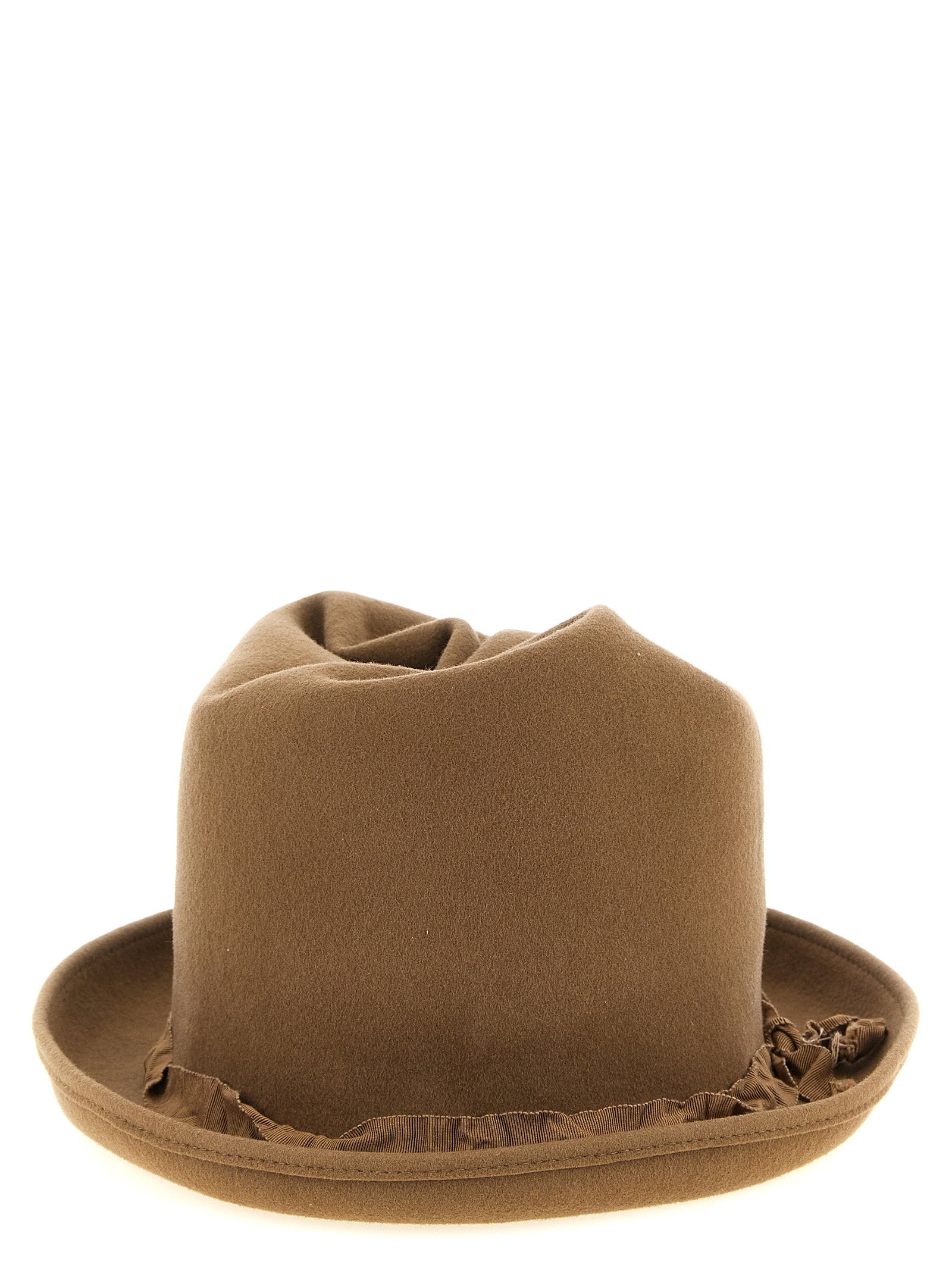 Yohji Yamamoto Curled Crown Hat – 100% wool