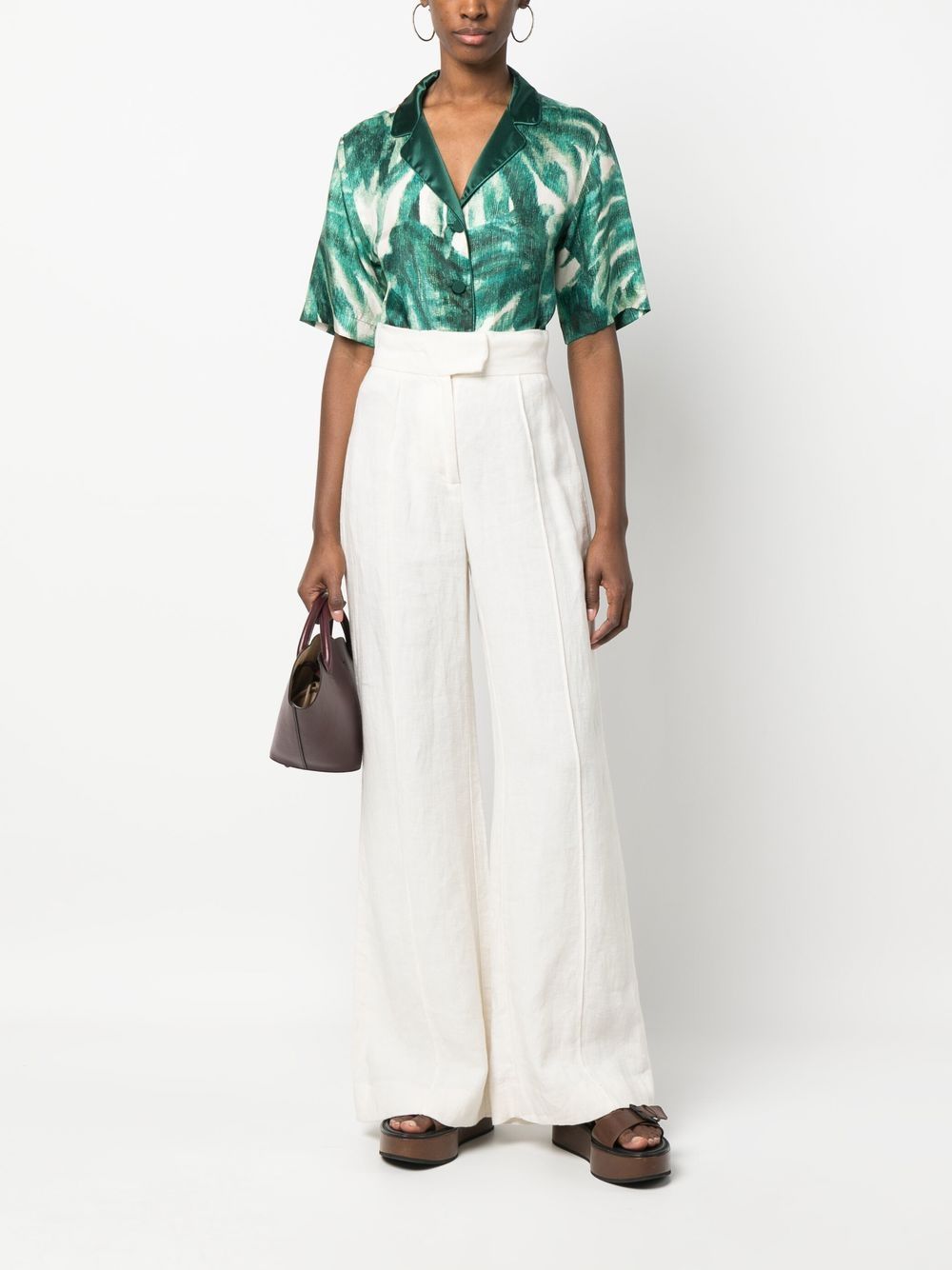 F.R.S . Printed silk pajama shirt – 100% silk - view 2