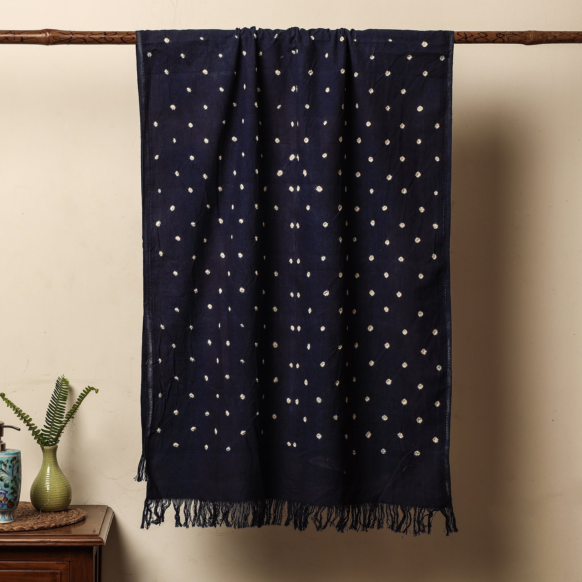 KACHCHH JI CHHAAP Blue - Bandhani Tie-Dye Handloom Cotton Towel - view 4