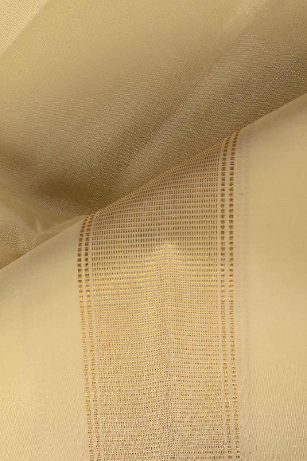 Kalanjali Kanchi Silk Ivory Cream Traditional Dhoti With Kanduva (8 X 4) - view 3