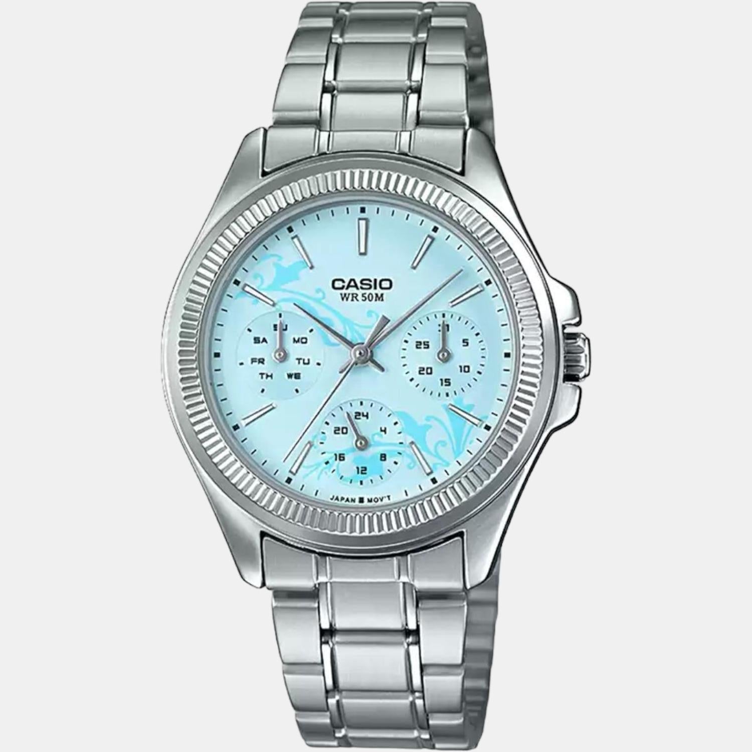 Casio Enticer Women Quartz Blue Dial Chronograph Stainless Steel Watch A1572 - view 2