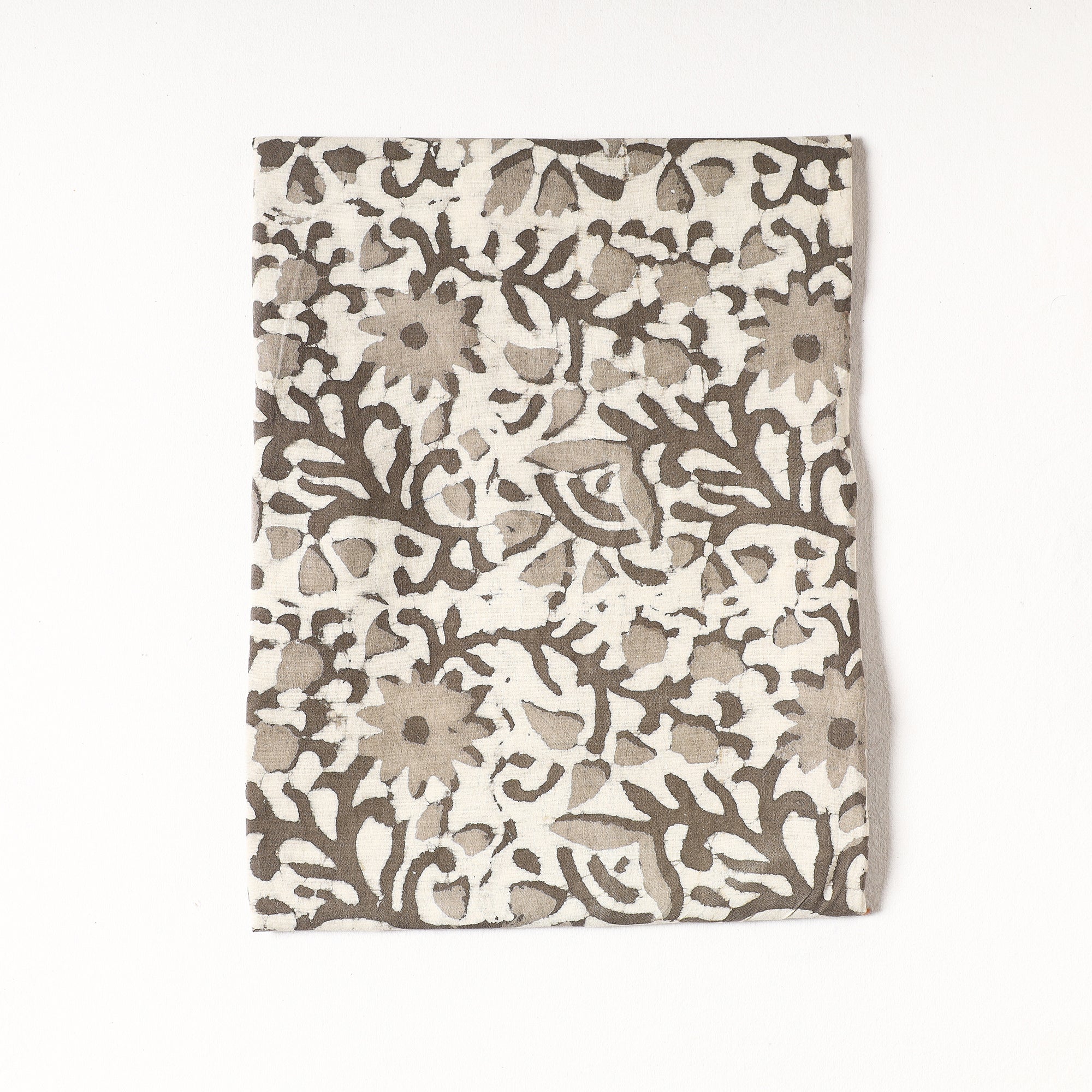 KUSUMLATA Brown - Sanganeri Block Printed Cotton Precut Fabric (1.3 Meter)