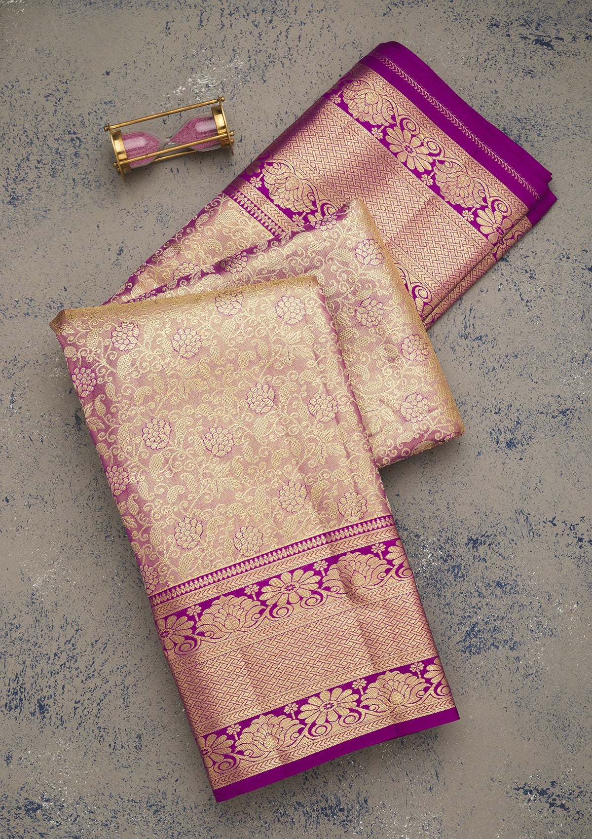 Koskii Magenta Pink Zariwork Pure Silk Saree – Women's