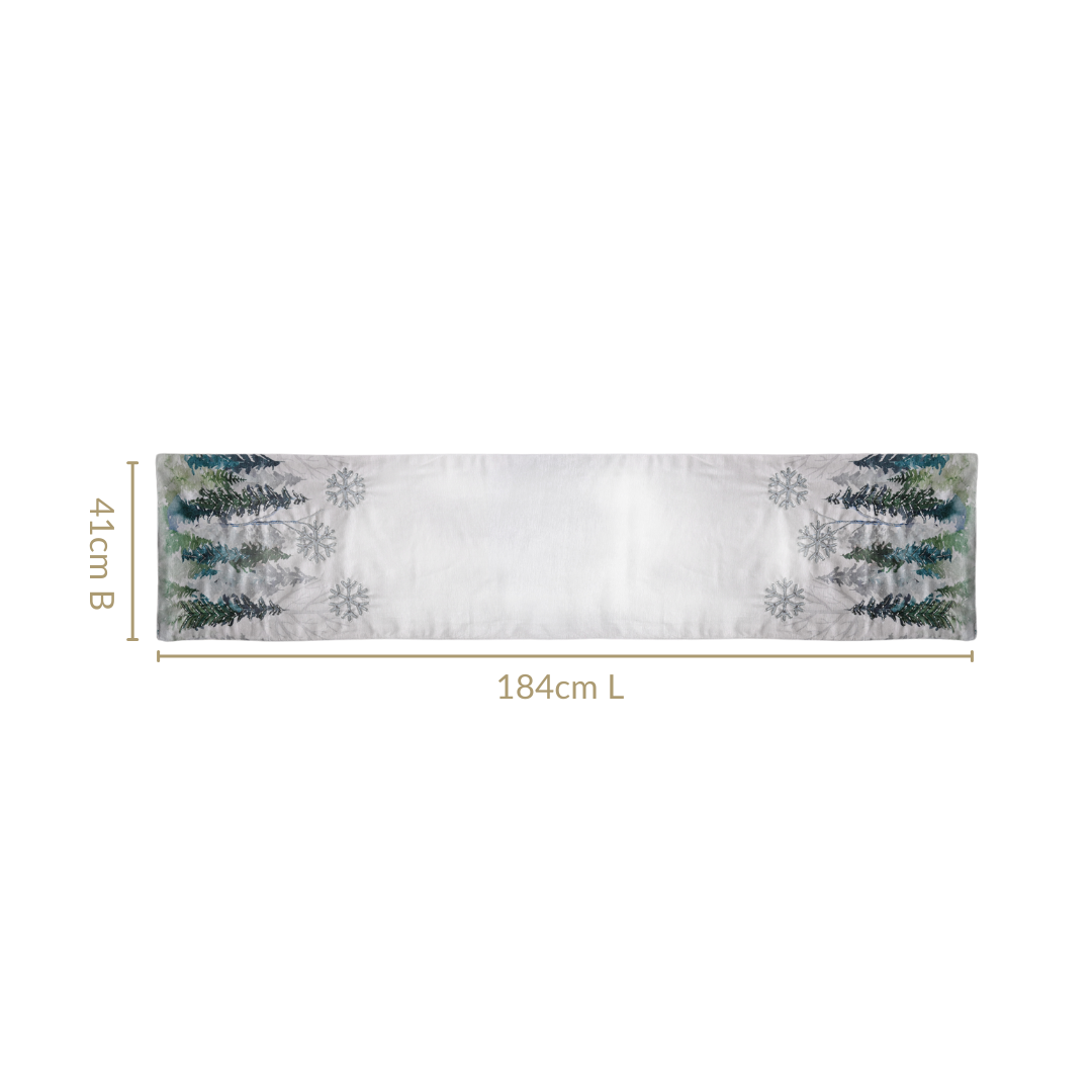 Nestasia Snowfall In Pine Forest Embroidered Table Runner - view 2