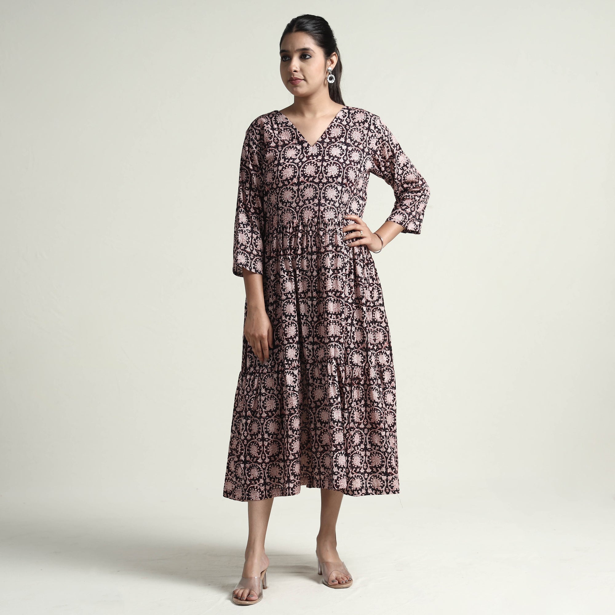 ITOKRI CASUALS Black - Bagh Block Printed Cotton Dress - view 2