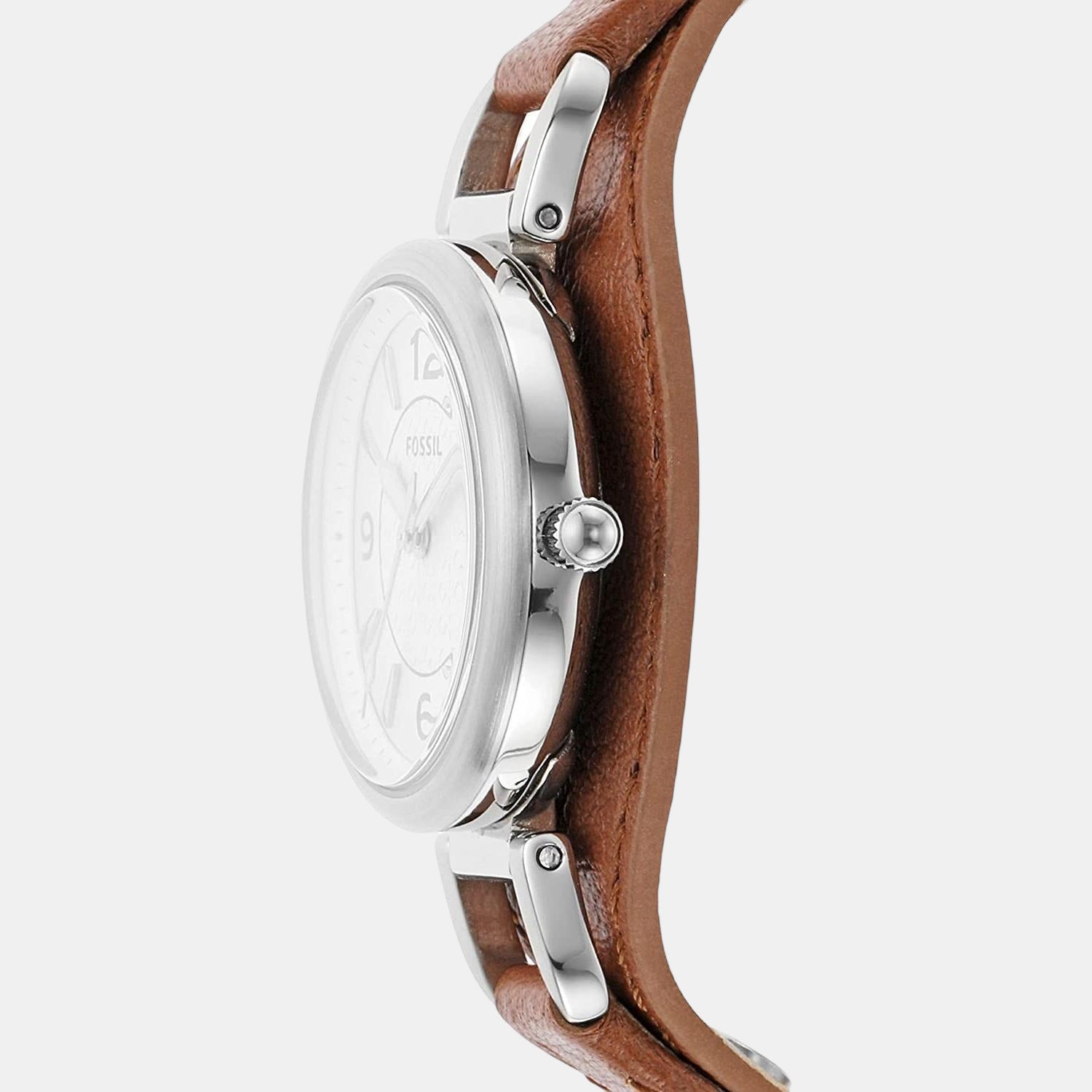 Fossil Carlie Women Quartz Silver Dial Analog Leather Watch ES5214 - view 2