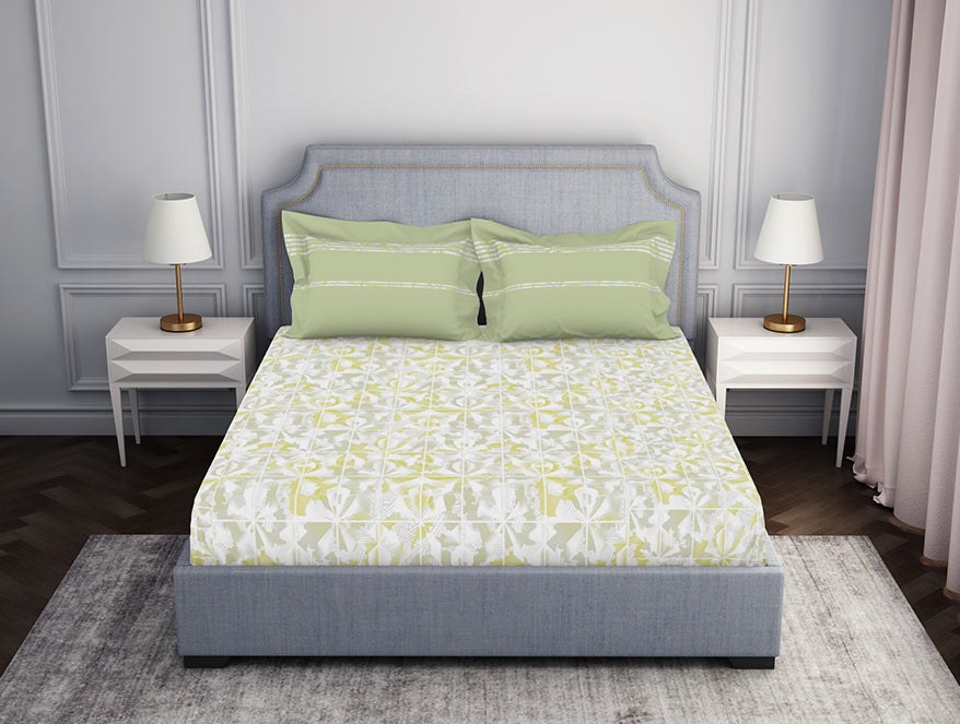Spaces India Organic Textures Geometric 100% Cotton Double Bedsheet - Essentials by Spaces - view 7